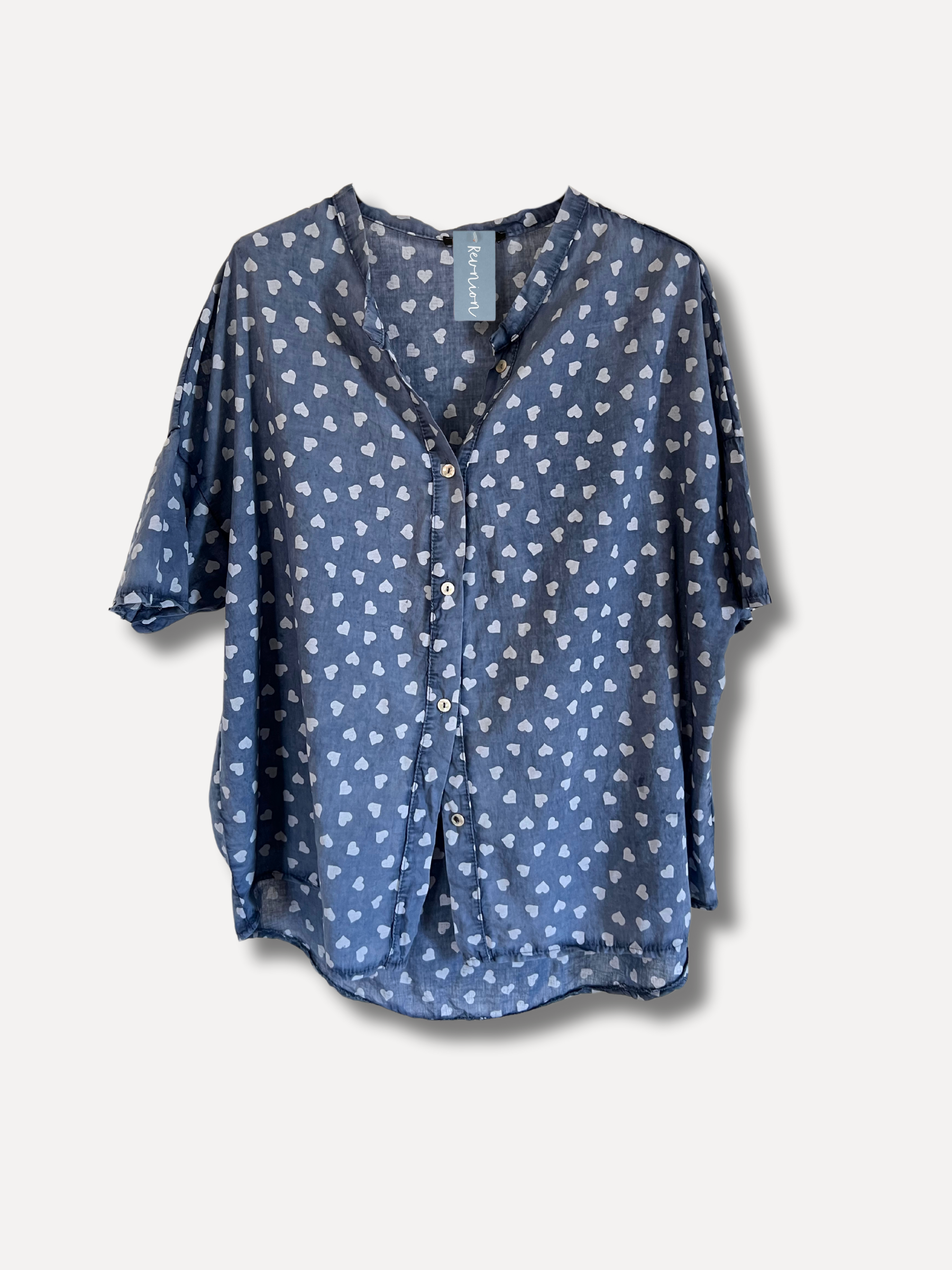 Amore Blouse, Navy