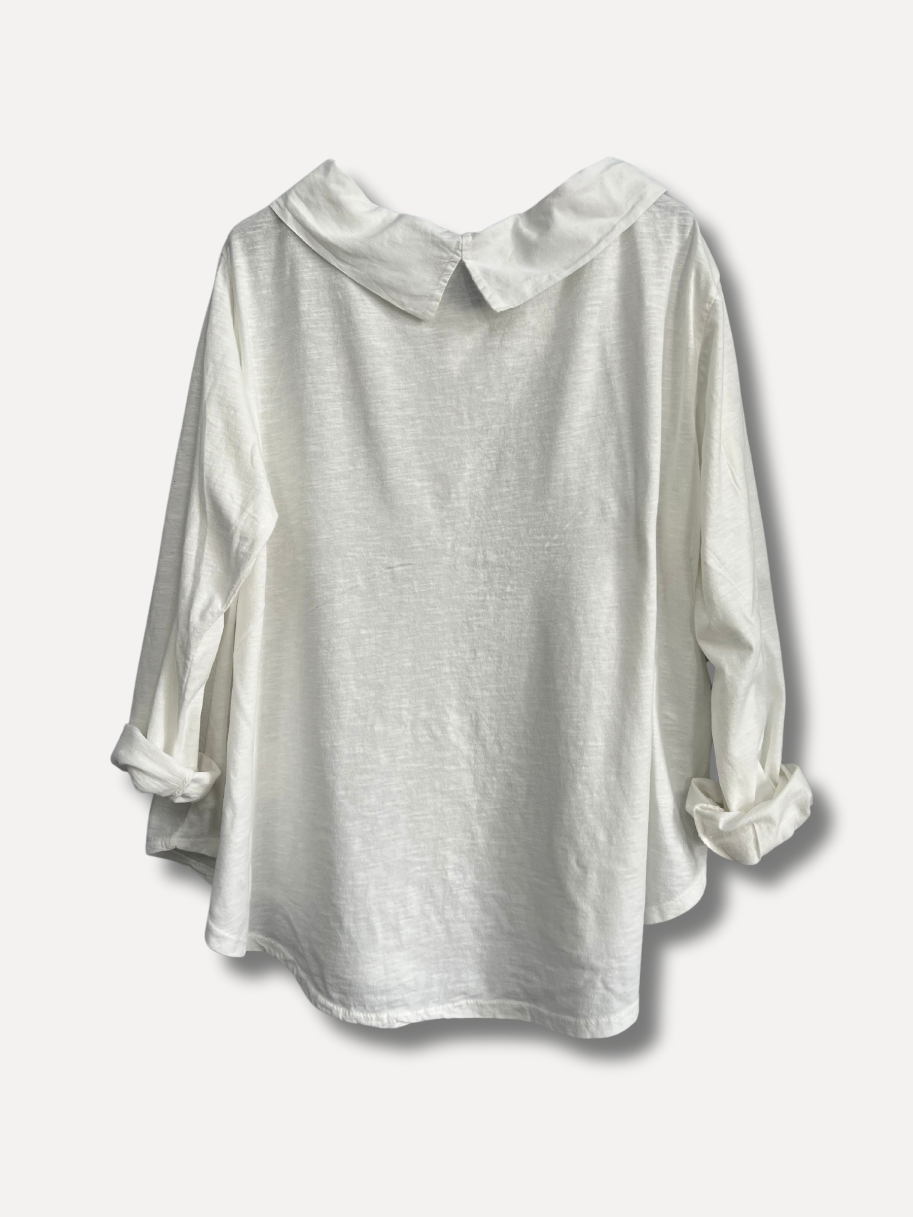 Gio Longsleeve Bluse, weiß