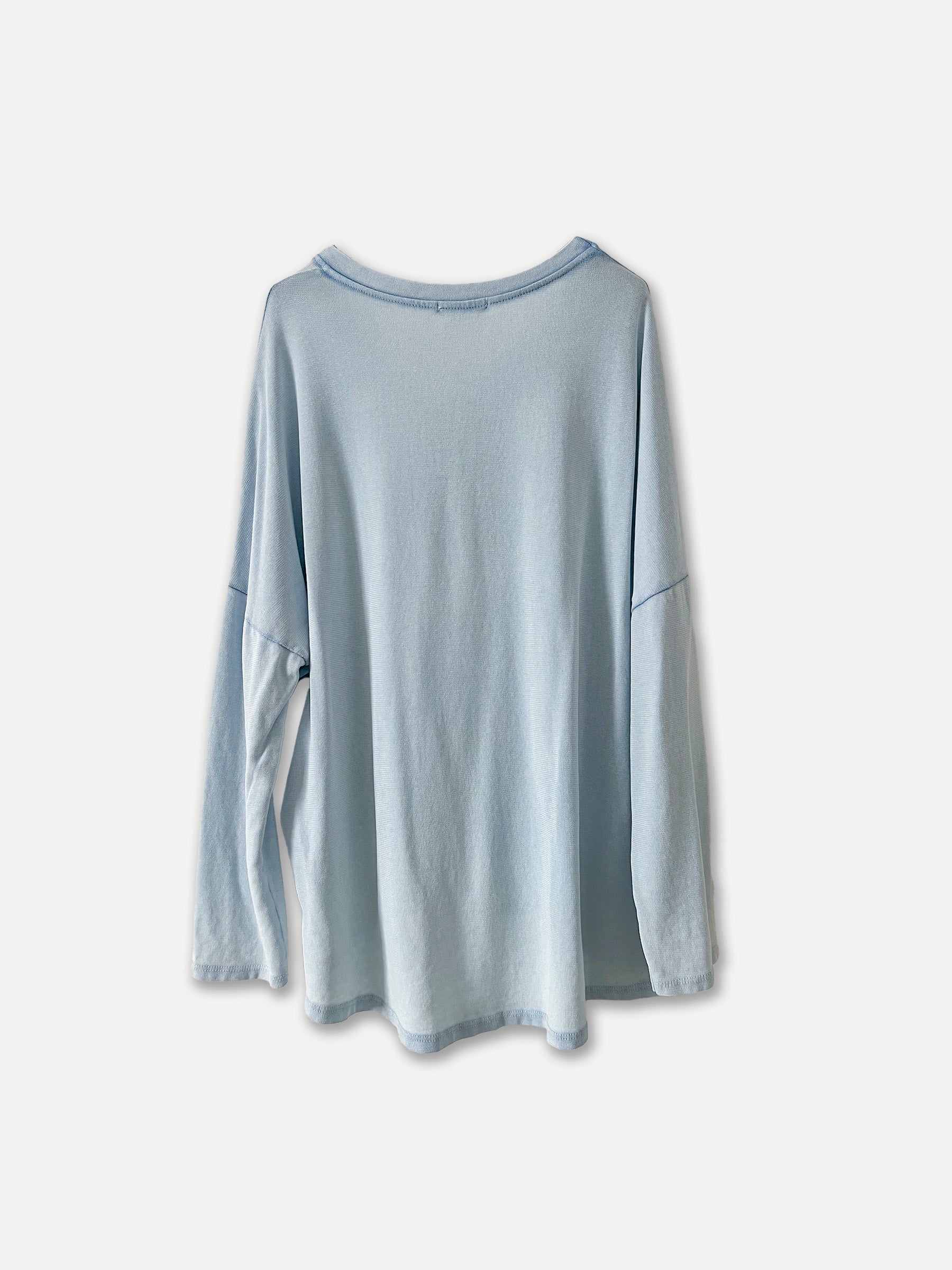 4918 - Spitzenpullover Tee, Himmelblau