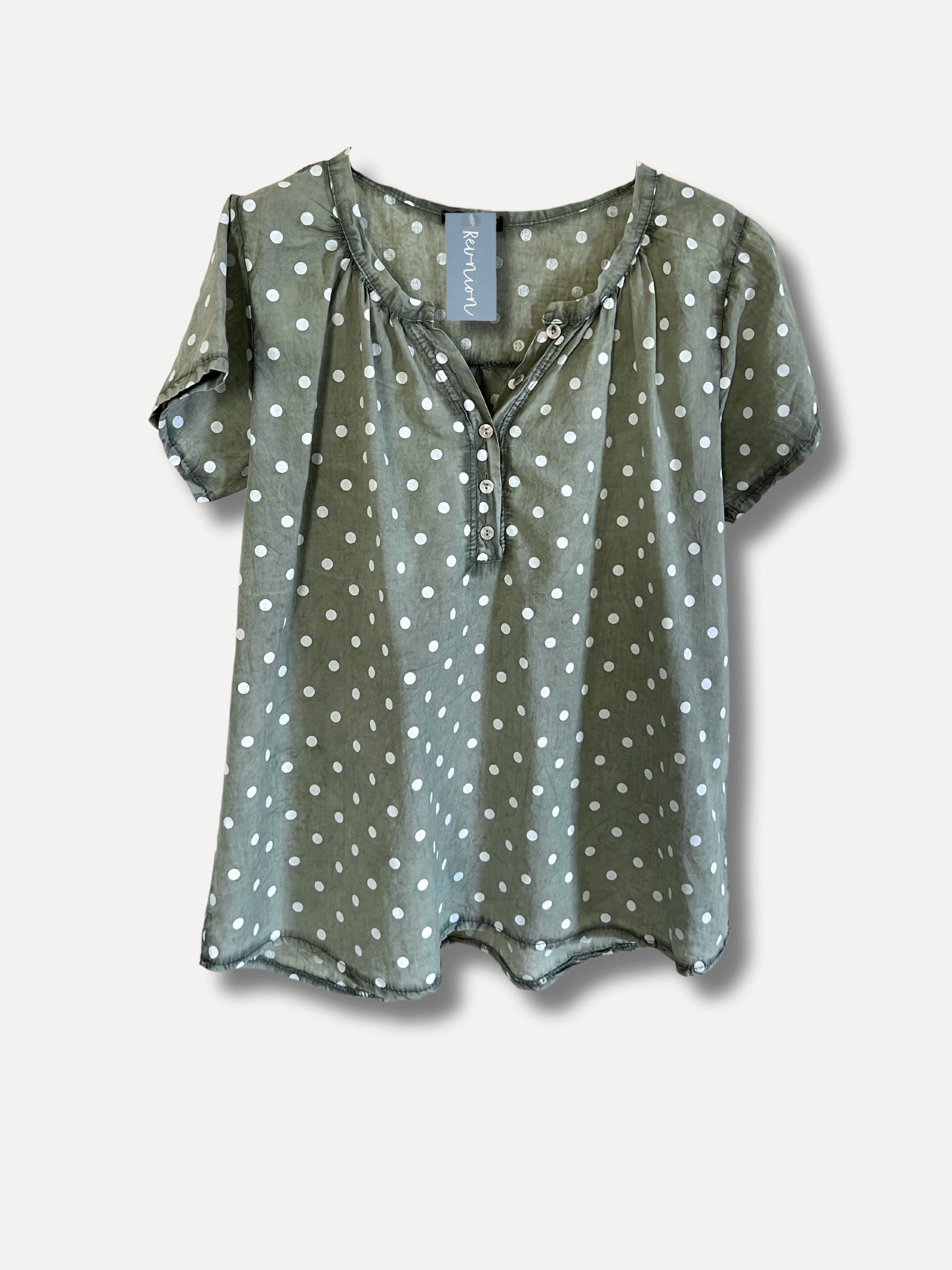 Happy Girly Dot Blouse, Green