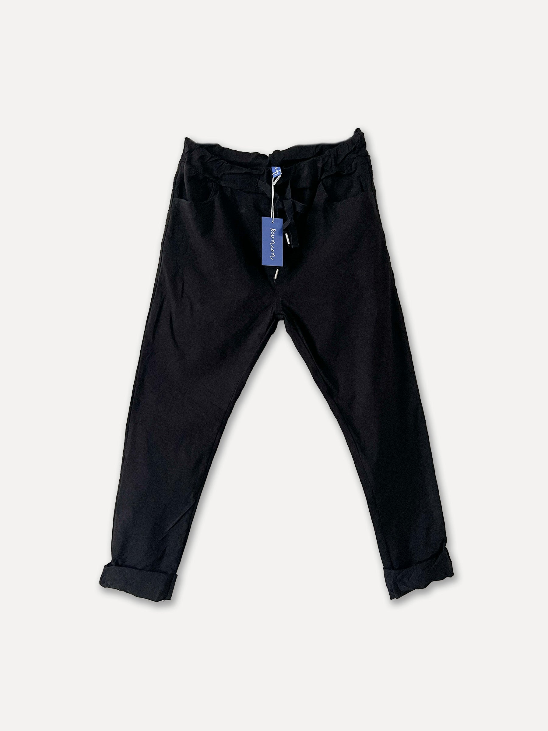 Pantalones de caja de lavado de resorte, negro (L/XL)