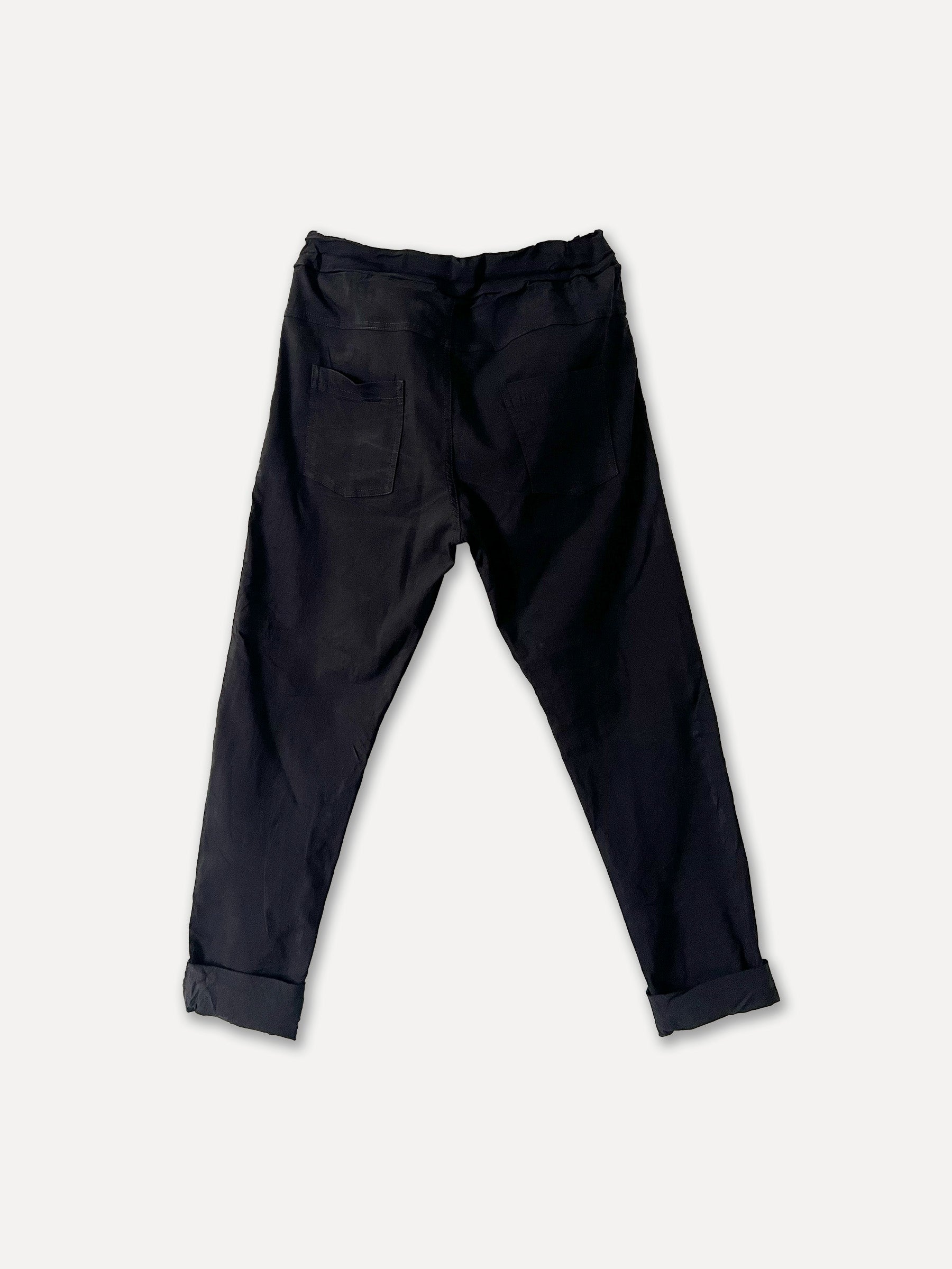 Pantalones de caja de lavado de resorte, negro (L/XL)