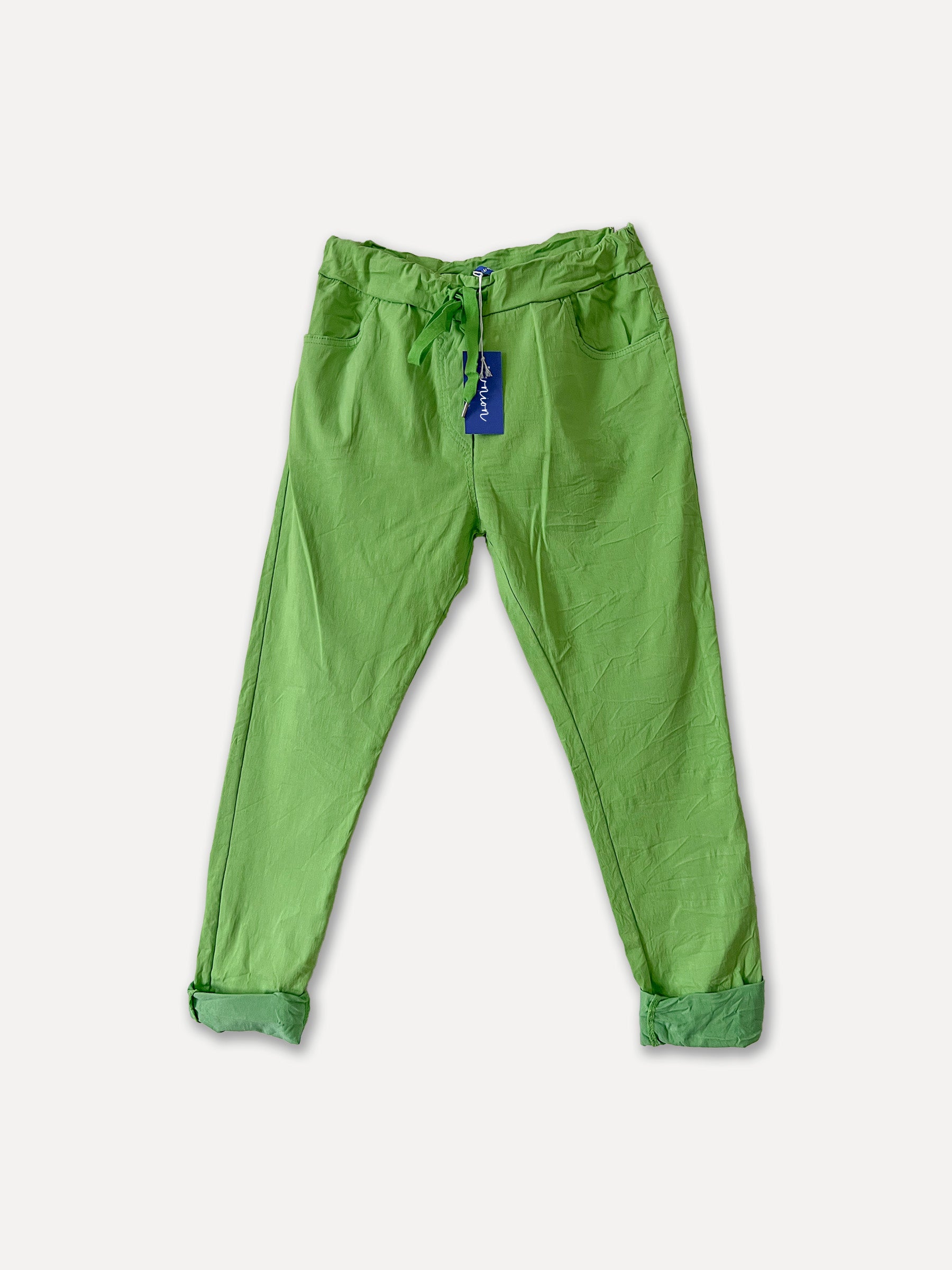 Pantalones de caja de lavado de primavera, verde (L/XL)