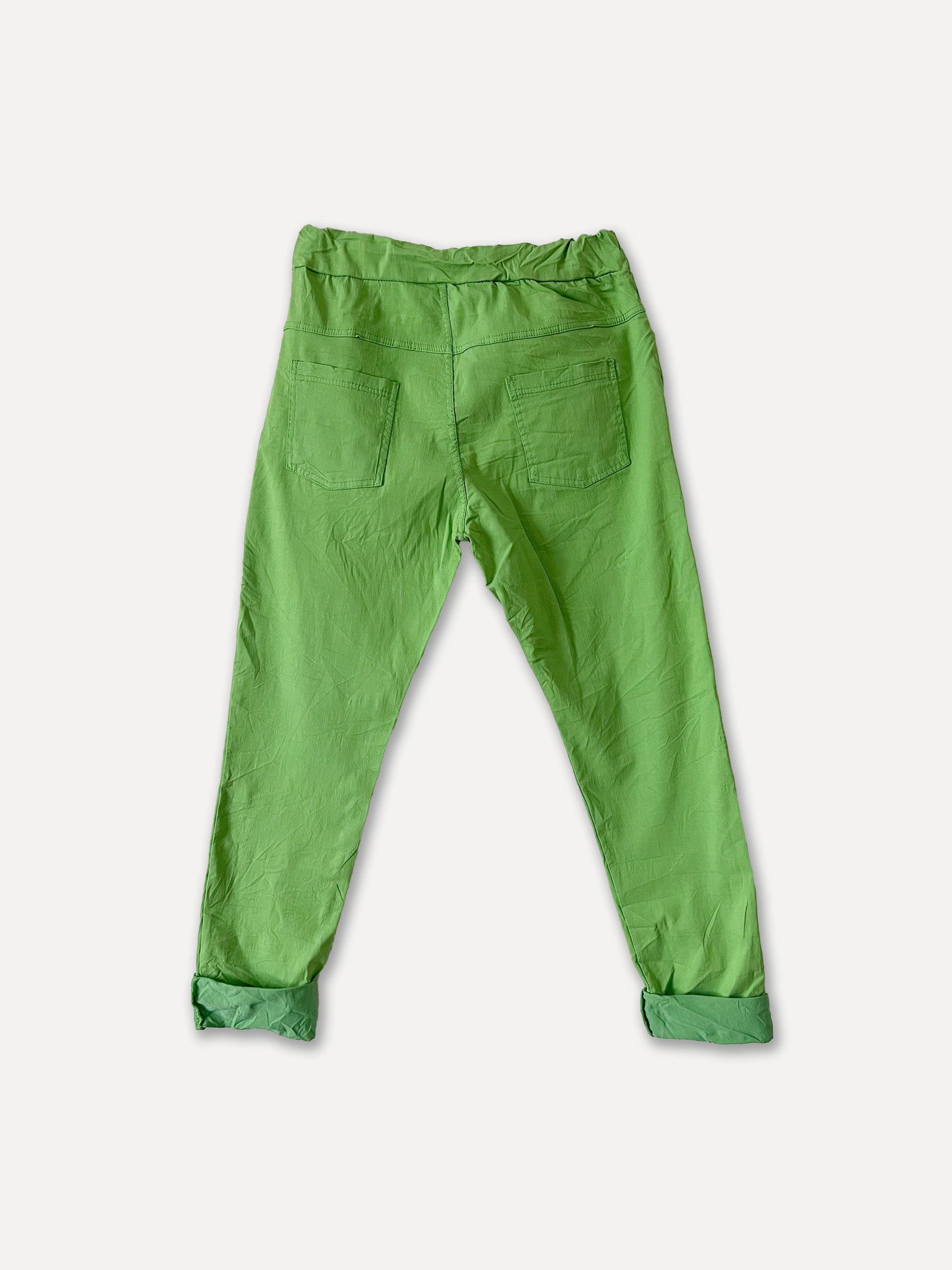 Pantalones de caja de lavado de primavera, verde (L/XL)