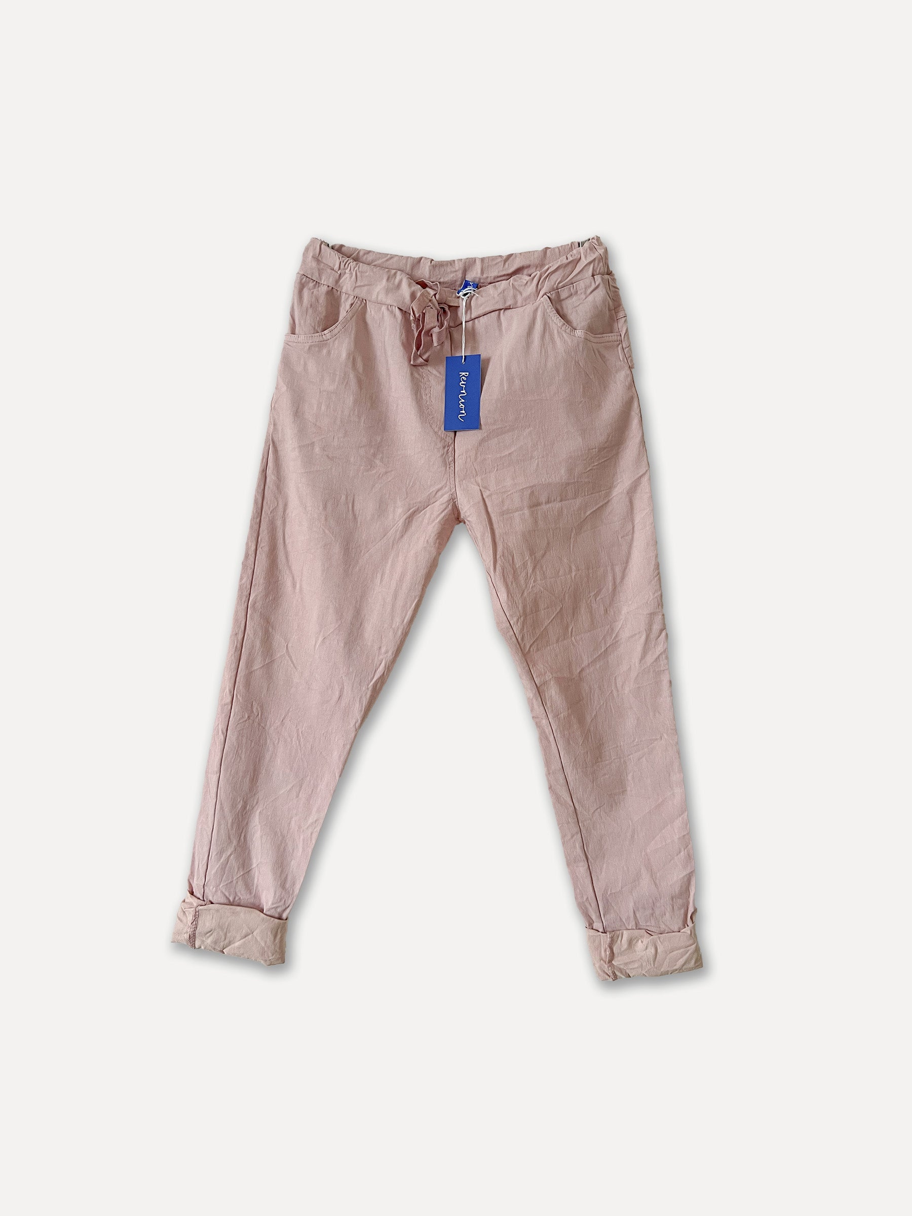 Pantalones de caja lavado de resorte, rosa (L/XL)