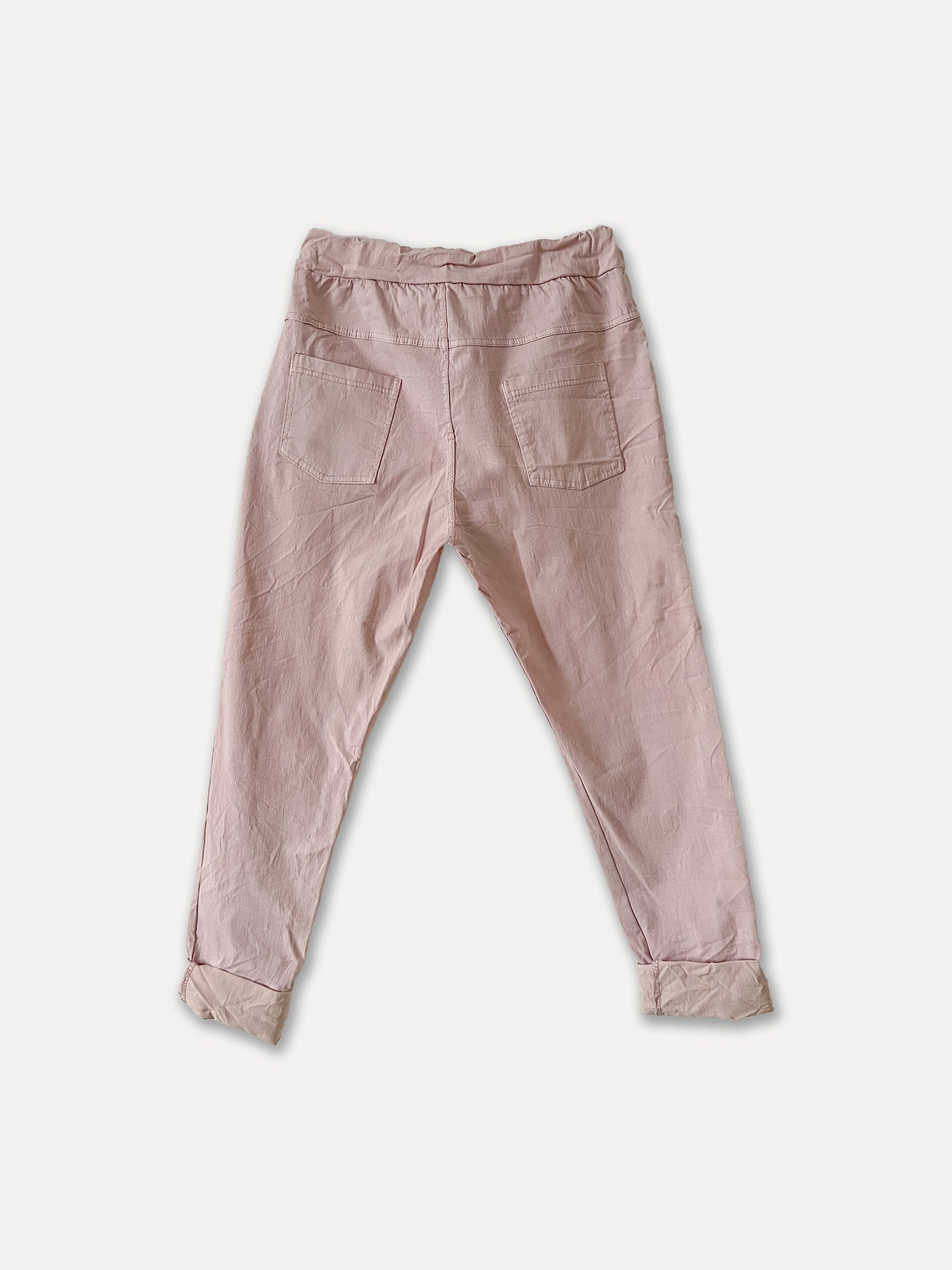 Pantalones de caja lavado de resorte, rosa (L/XL)