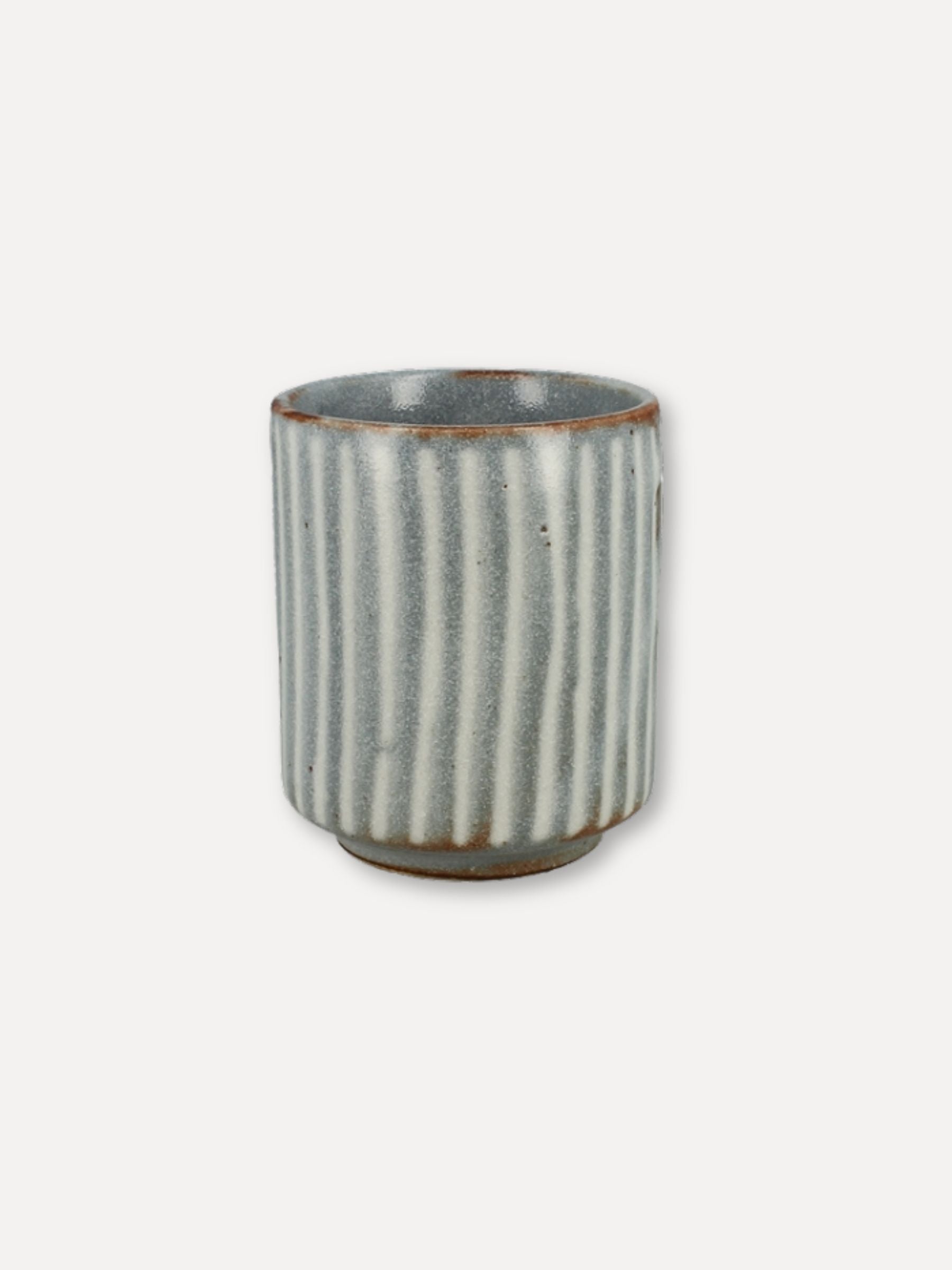 Stripe Latte Mug, Grey