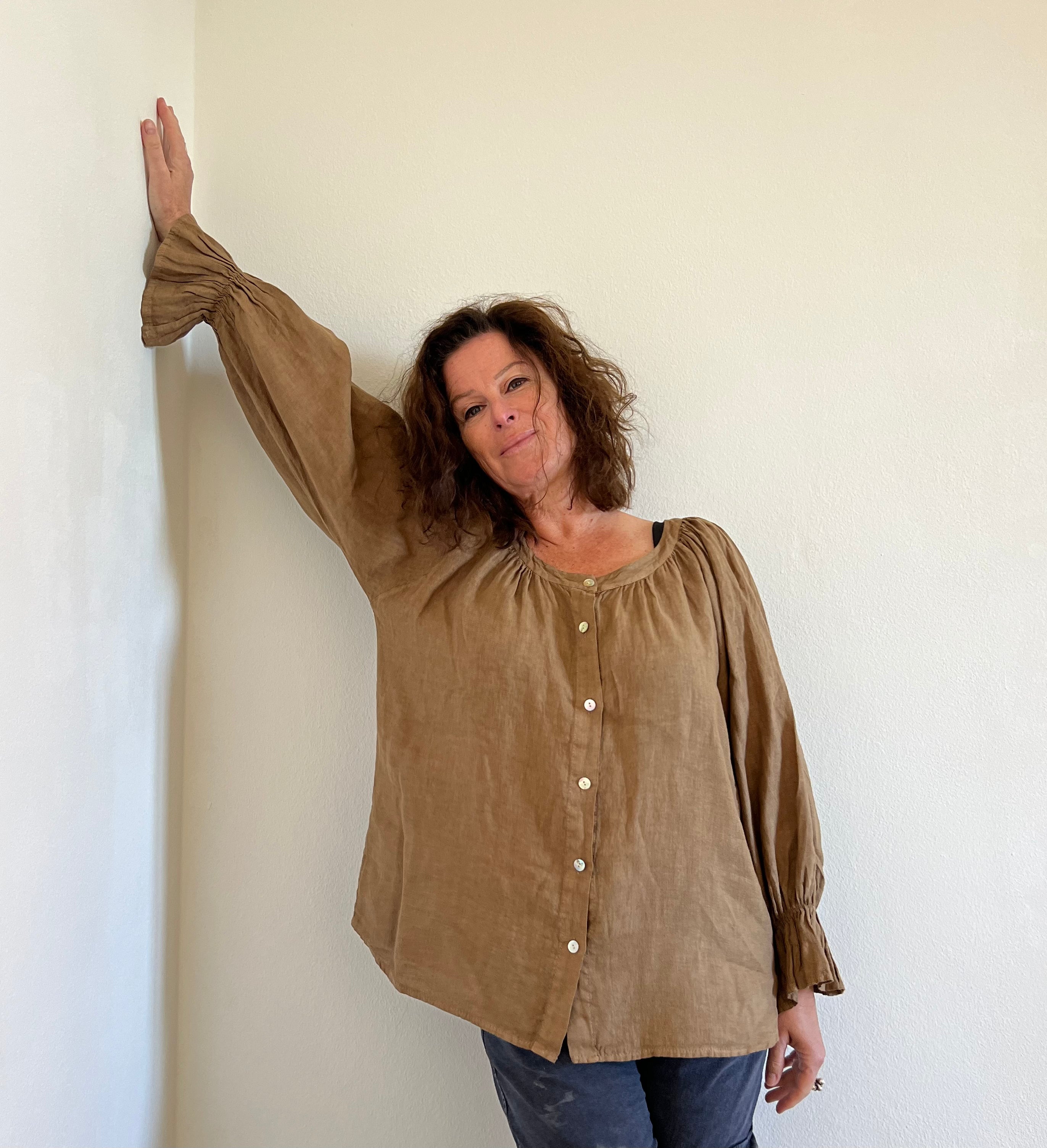 Ofelia Blouse, Dark Taupe