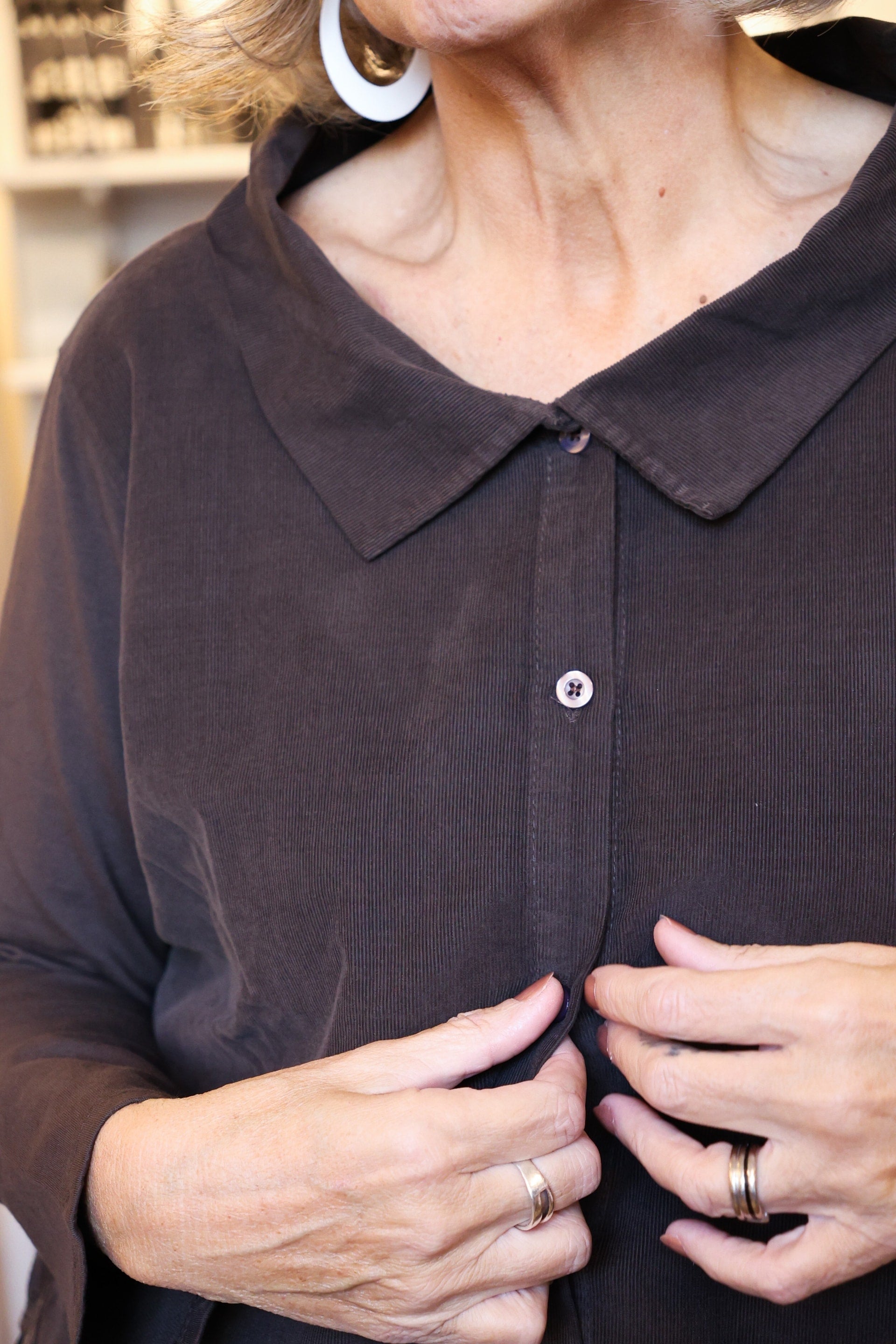 Gio Cord Shirt, Espresso