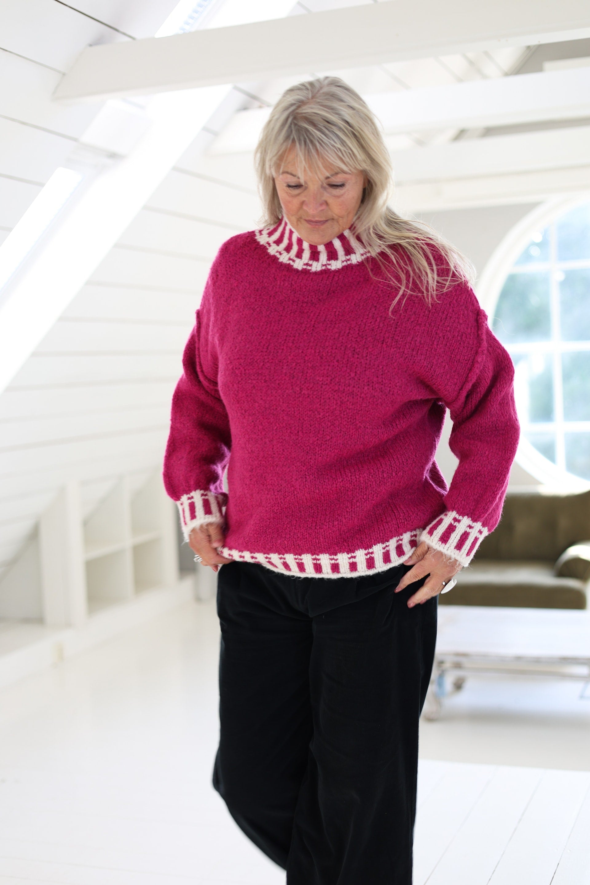 Weekend In The Mountains Sweater, Cerise