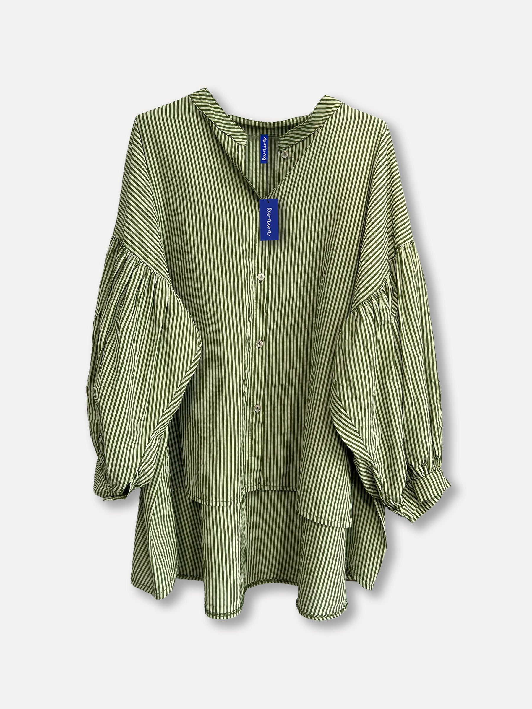 Alba Stripe Blouse, Green