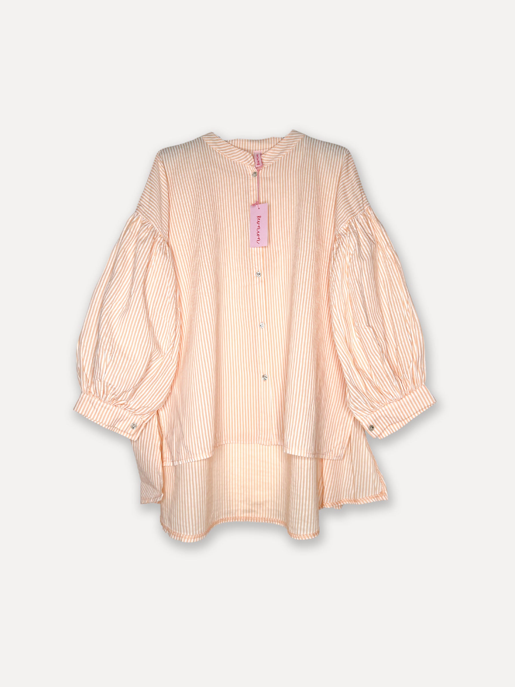 Alba Stripe Spring Summer Blouse, Peach