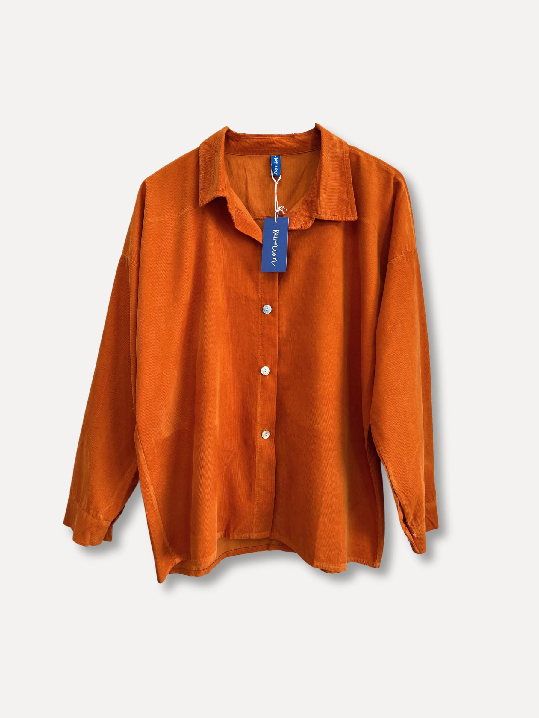 Retour à la chemise de corde de travail, orange brûlé