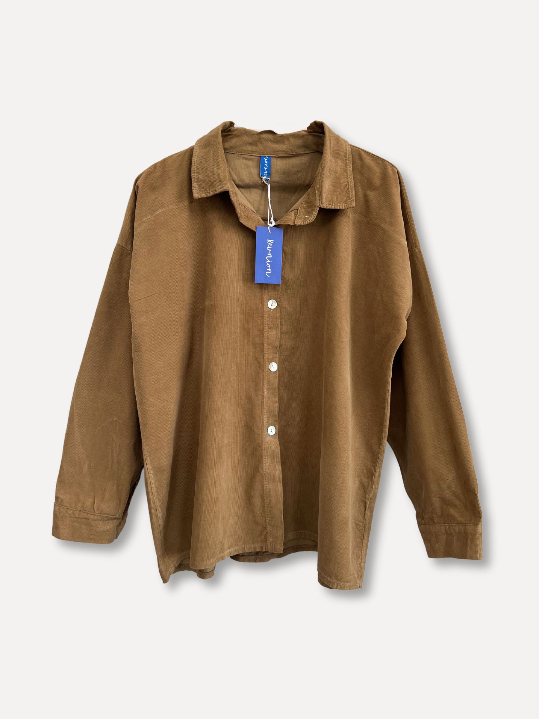 Back to Work Cord Shirt, Dark Taupe