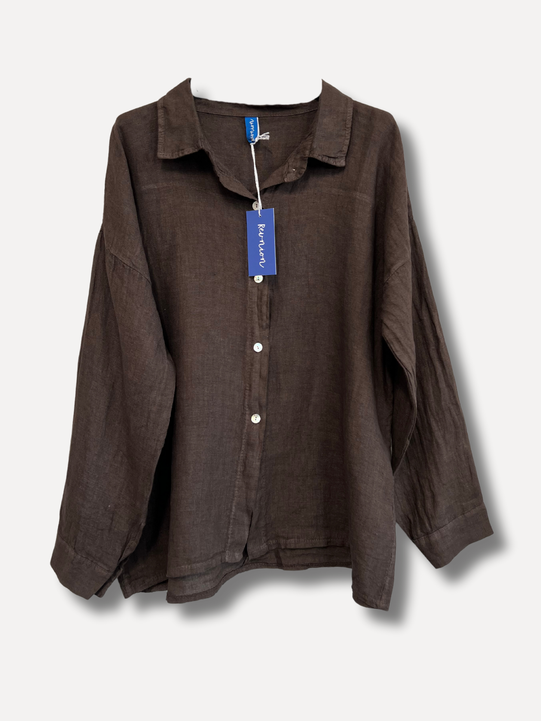 Back to work the line shirt, espresso