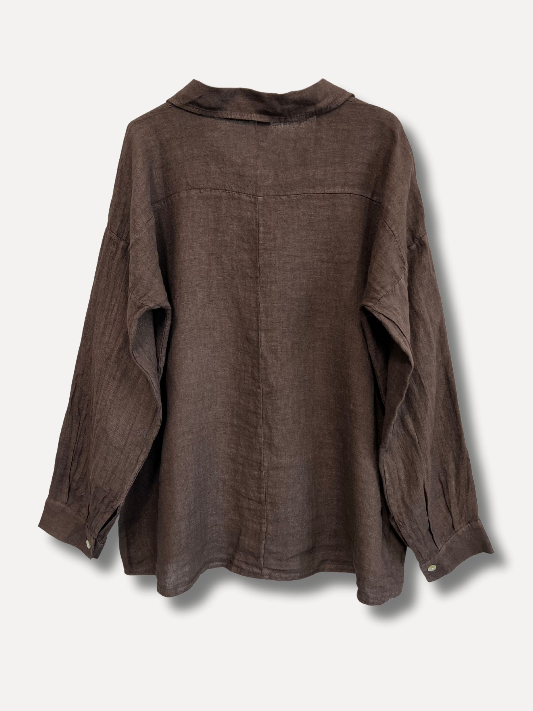 Back to Work Linen Shirt, Espresso