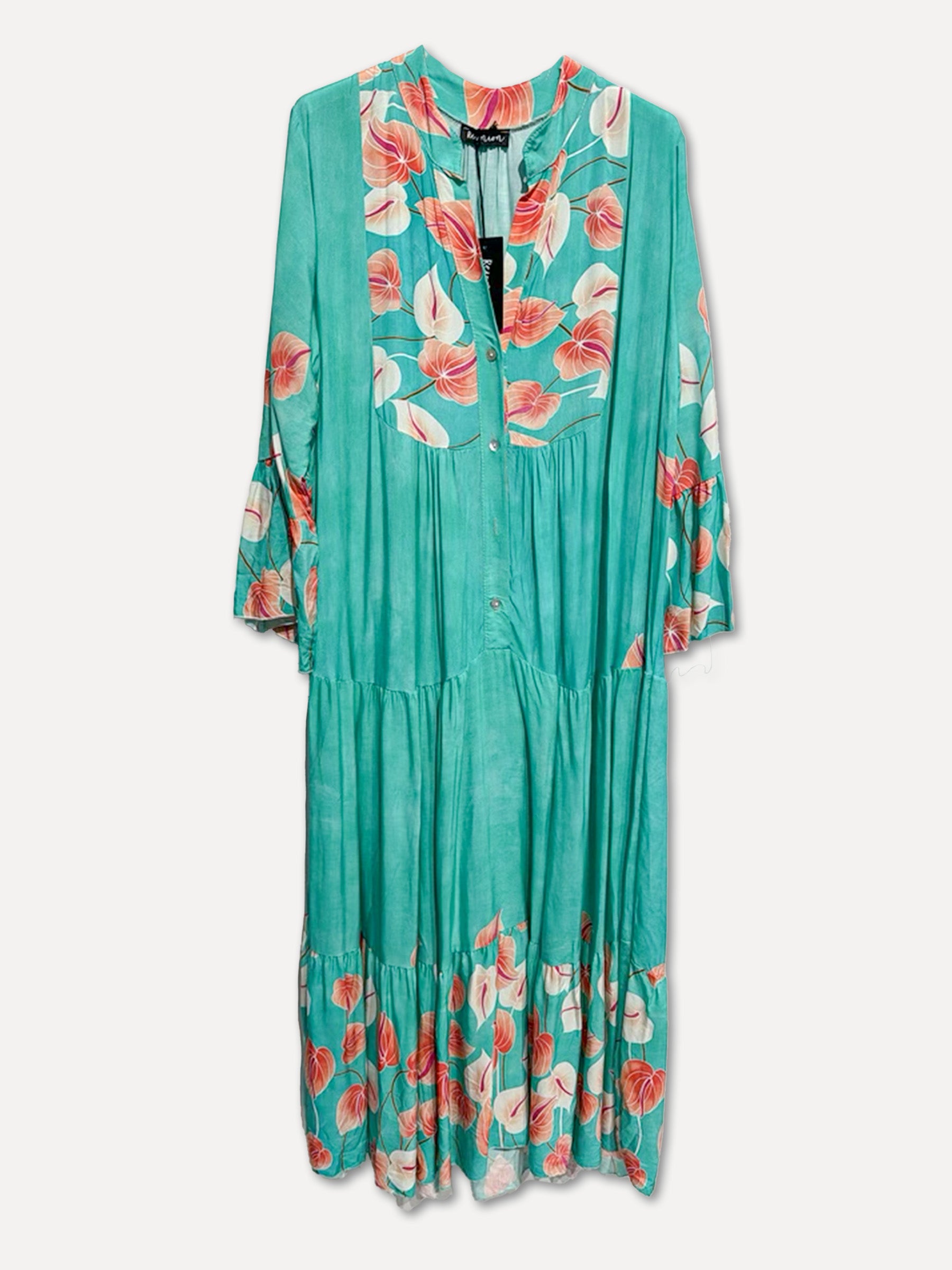 Bali Viscose Maxi Dress, Turquoise