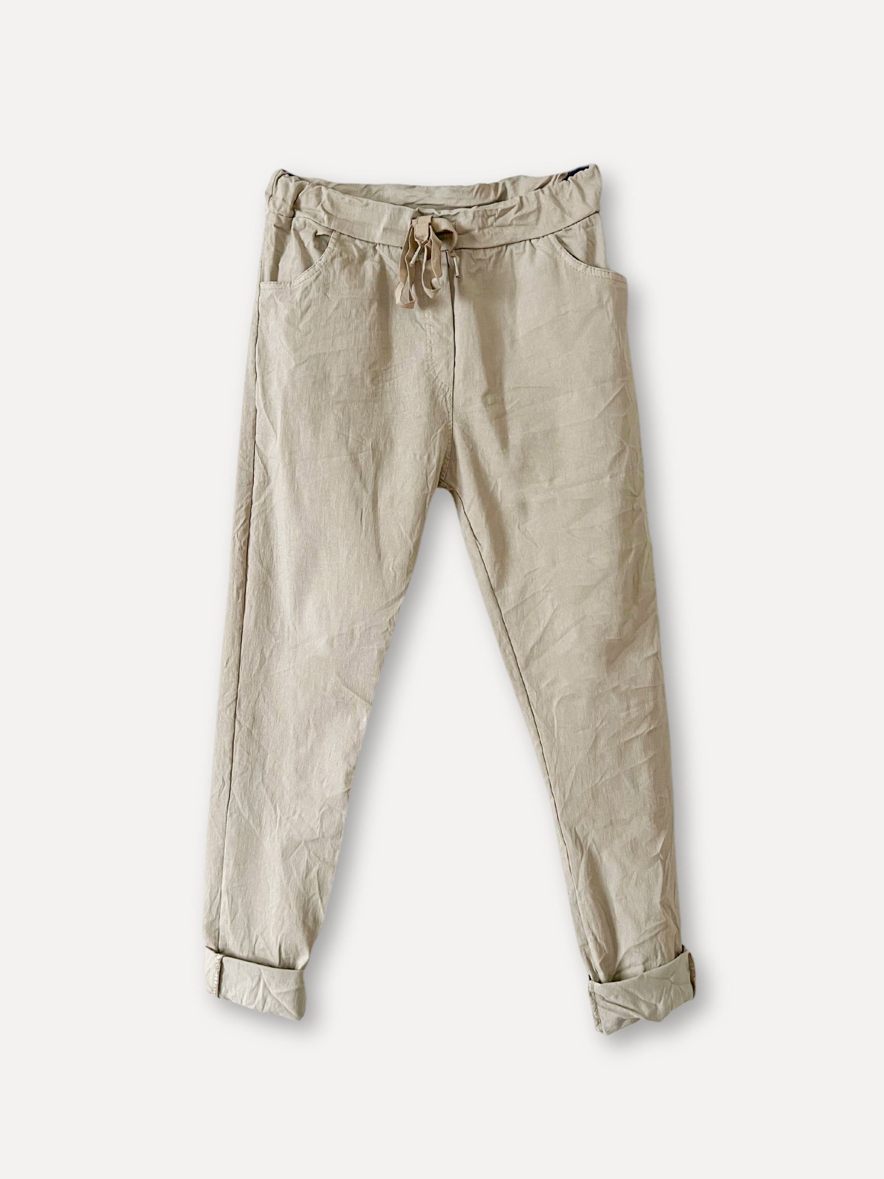 Pantalones de caja, beige