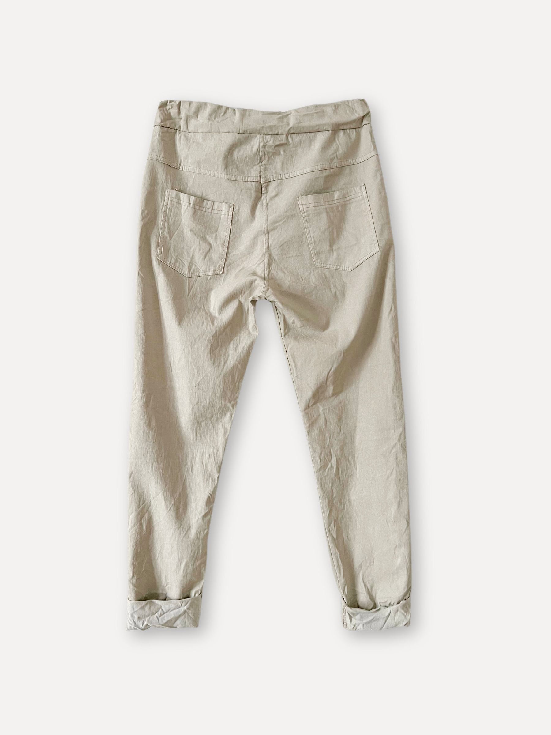 Pantalones de caja, beige