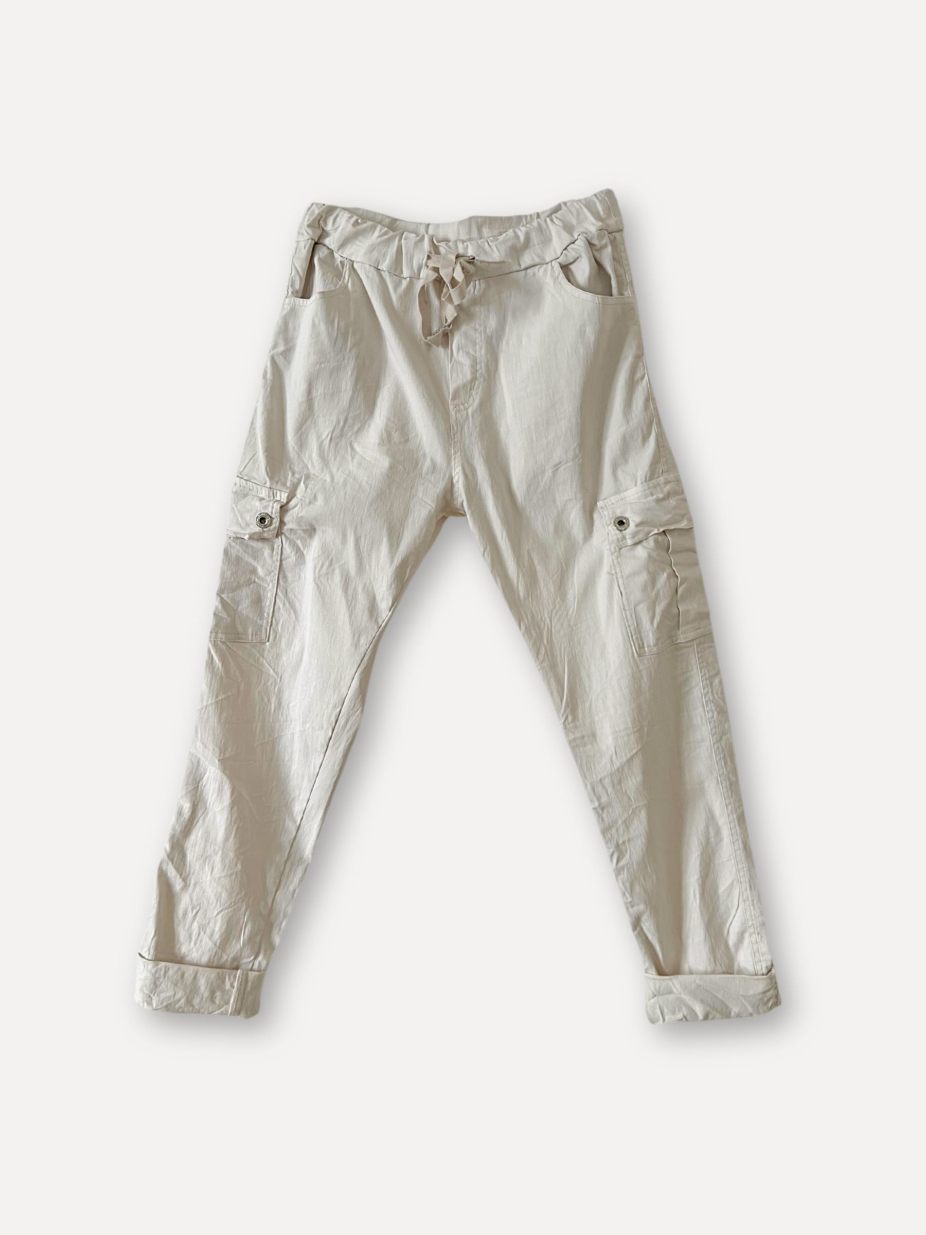 Cargo box pants, beige