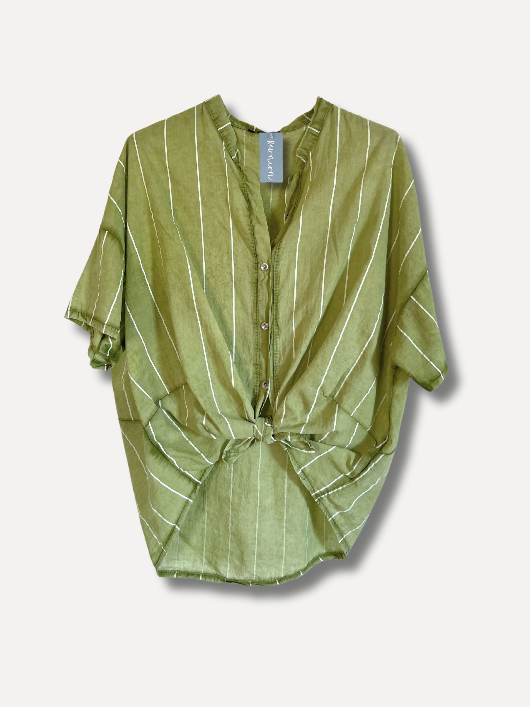 Chemise à rayures faciles, vert