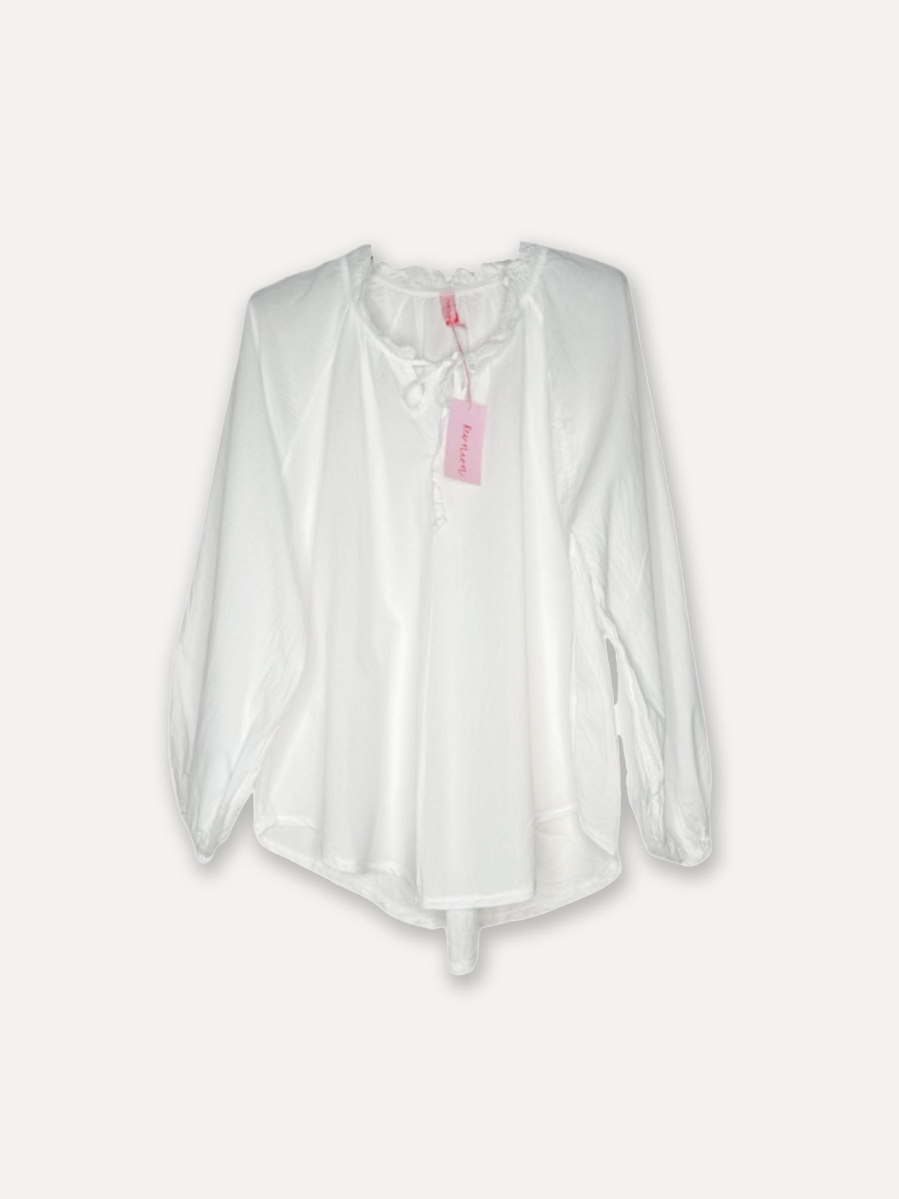 Chemise en dentelle fanée, blanc