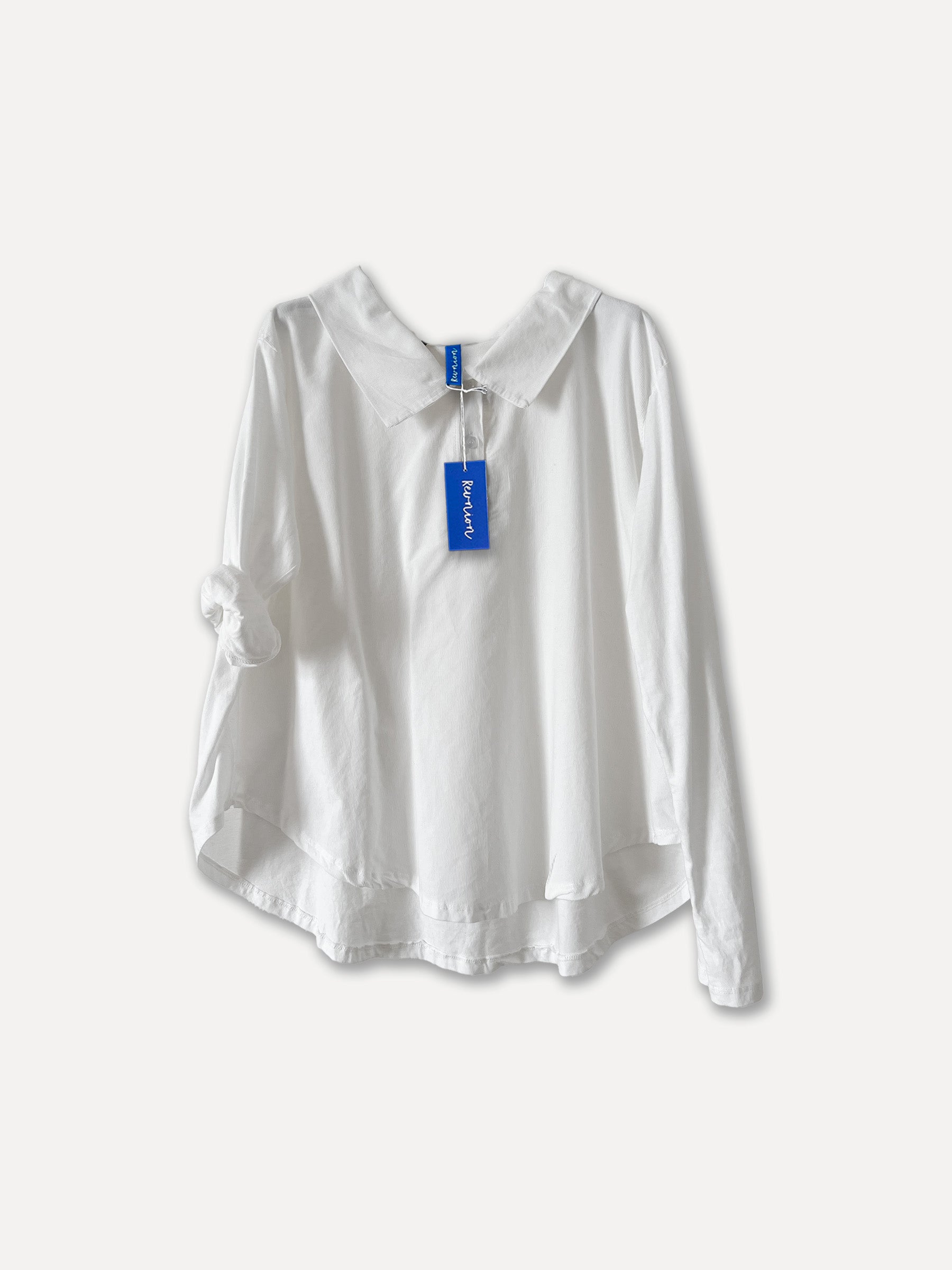 4955 - Gio Spring Cord Algody Blouse, blanco