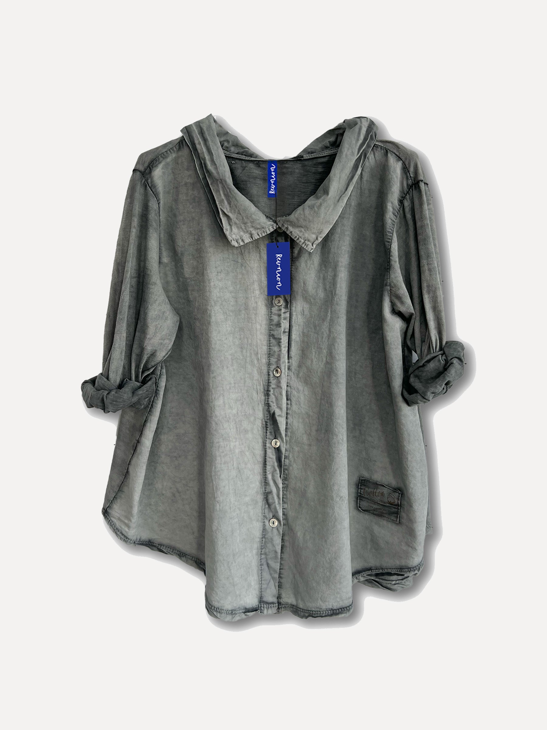 Gio Longsleeve Blouse, Grey