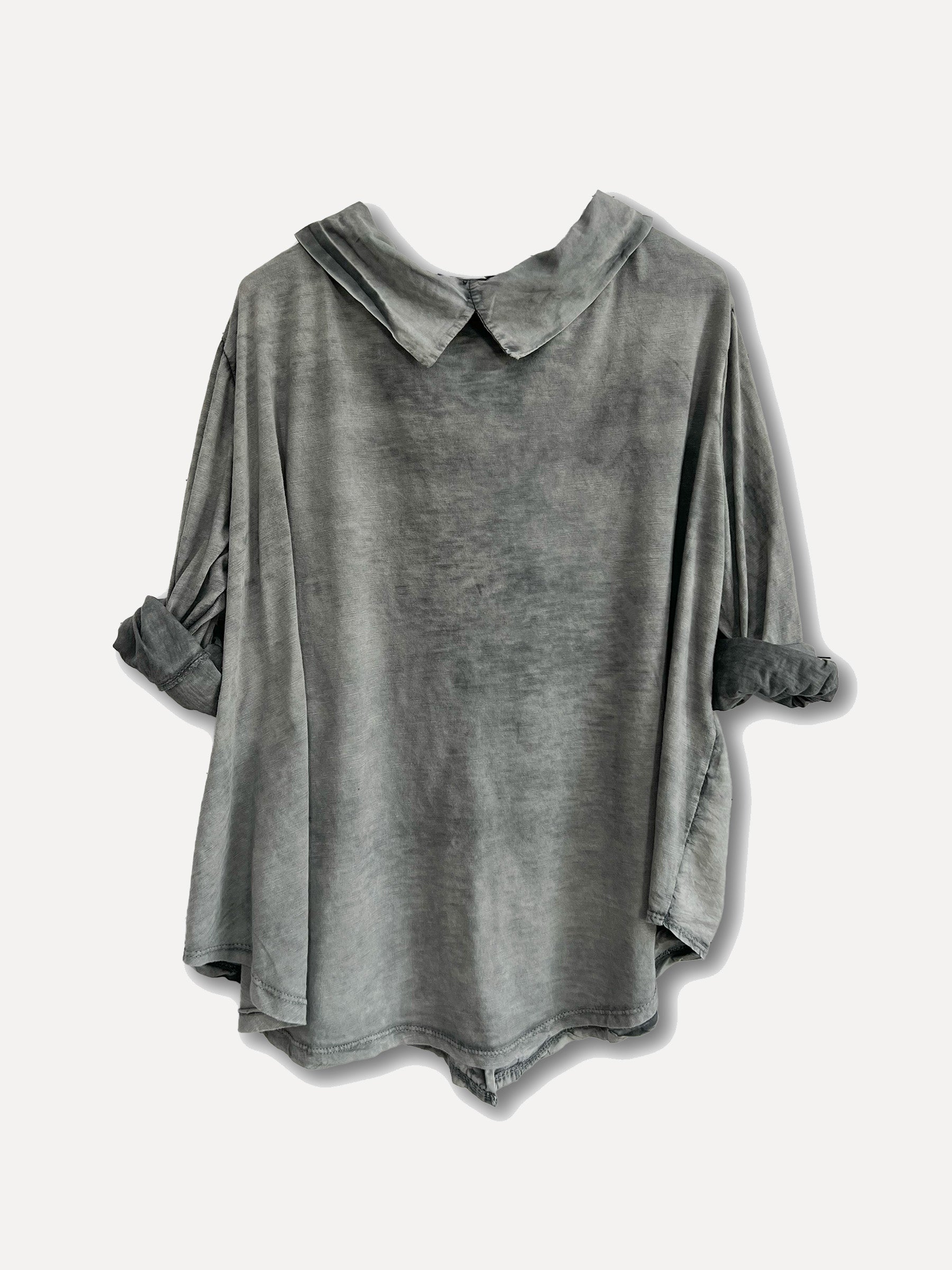 Gio Longleve Bluse, grau