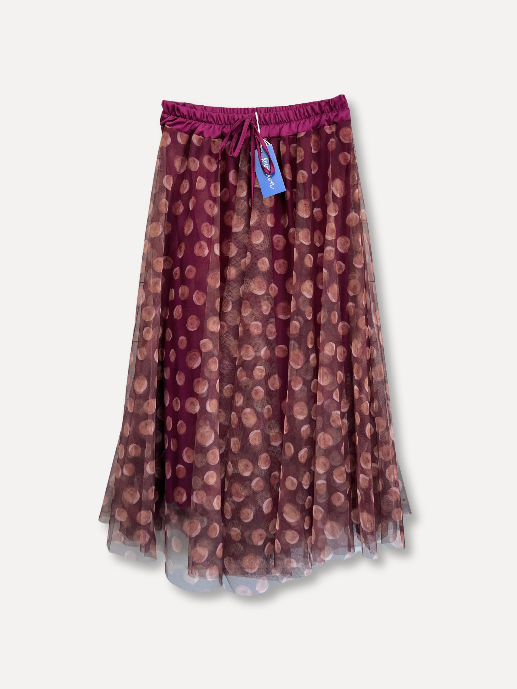 Hei Dotty Skirt, Brown/Burgundy