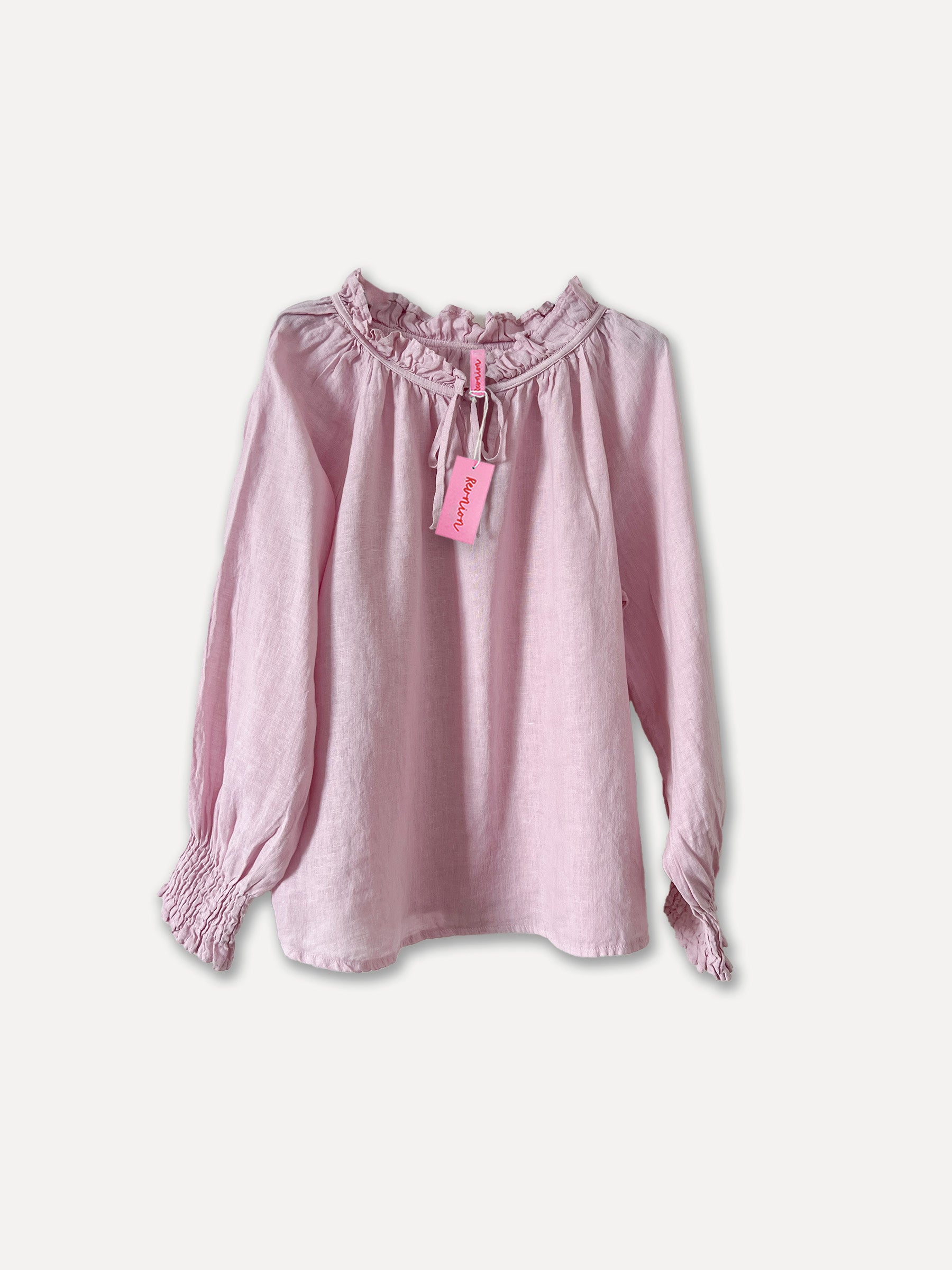 Blusa de lino Jacky, rosa bebé