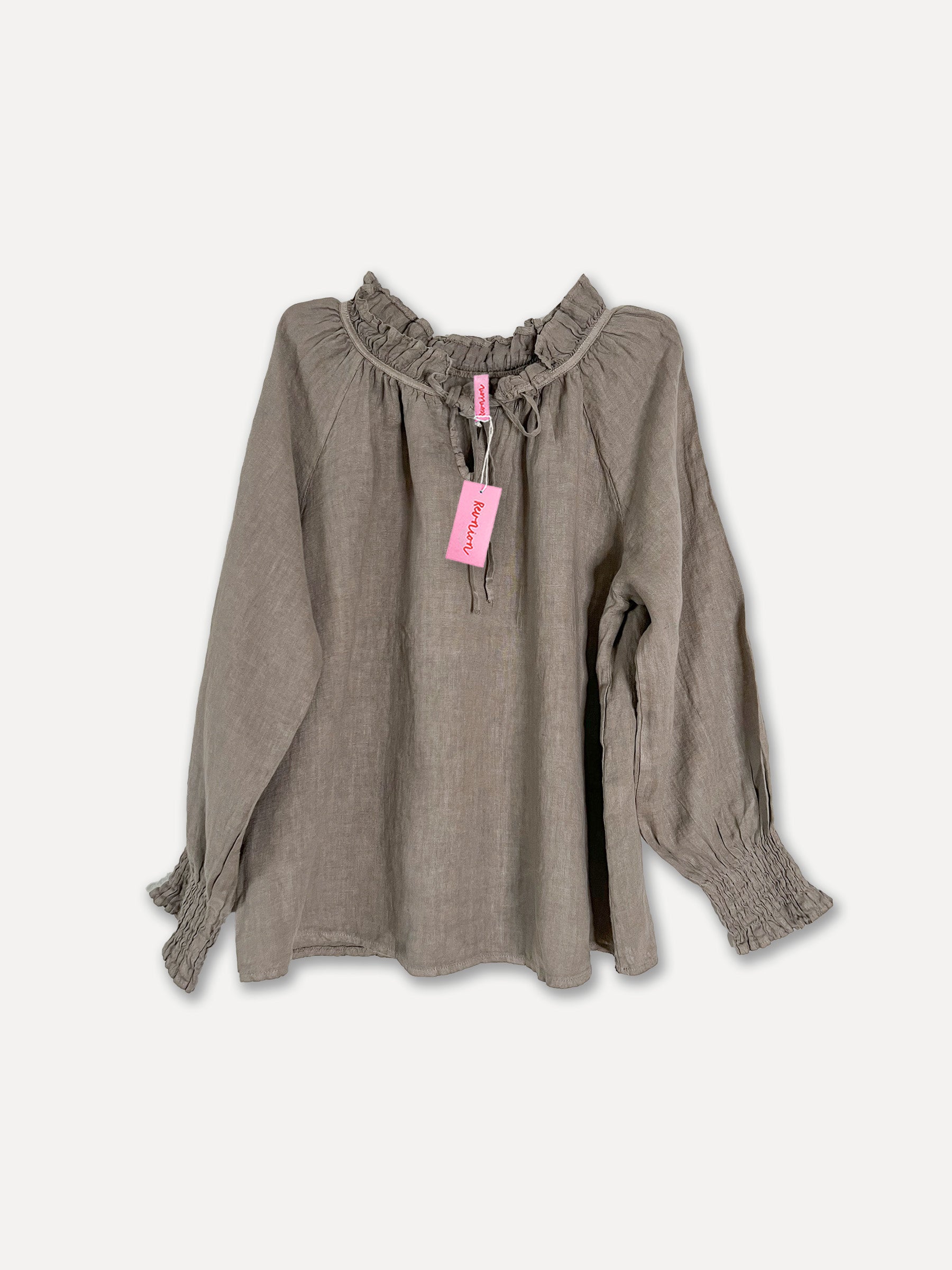 Blusa de lino Jacky, Taupe