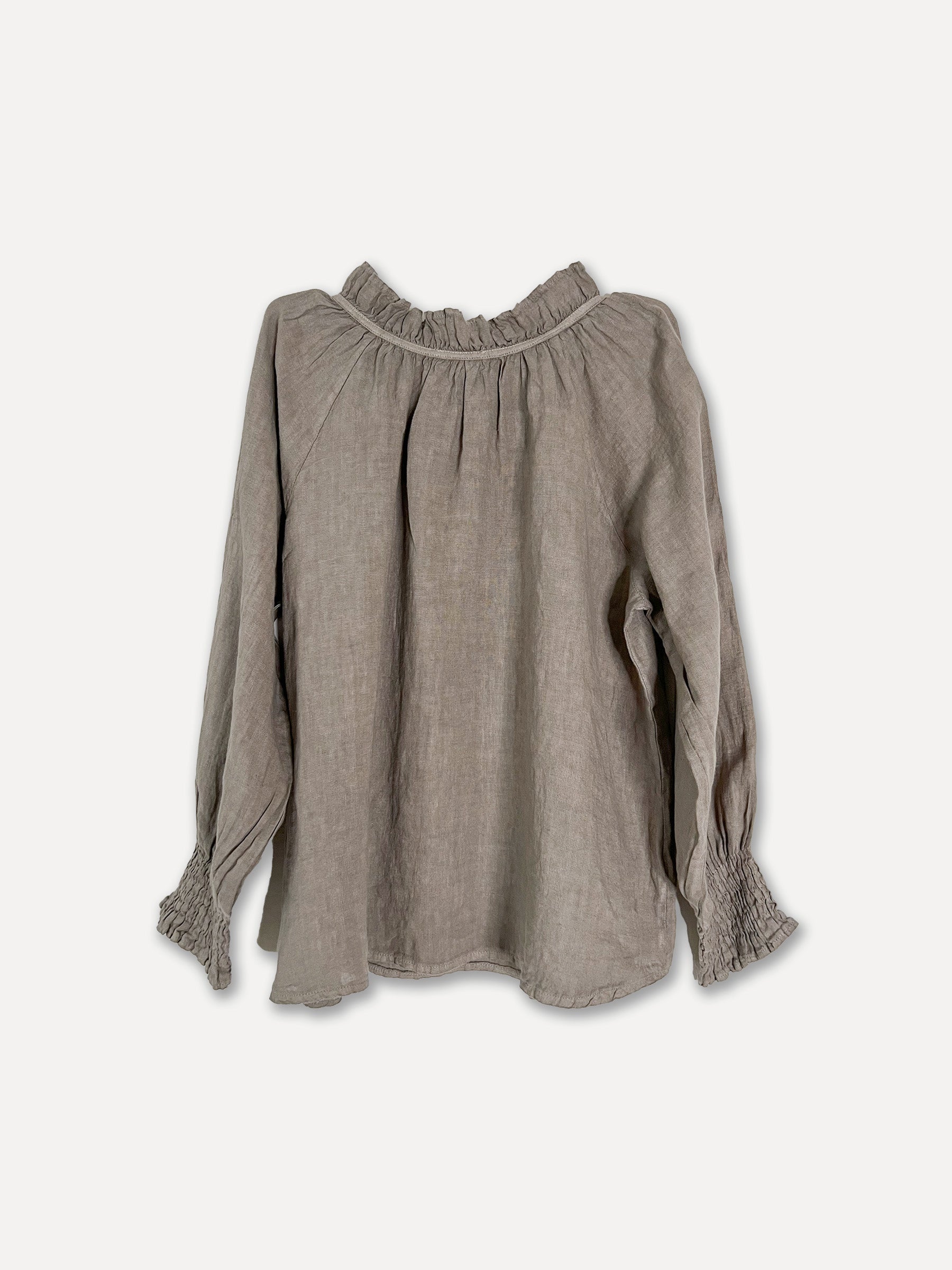 Blusa de lino Jacky, Taupe