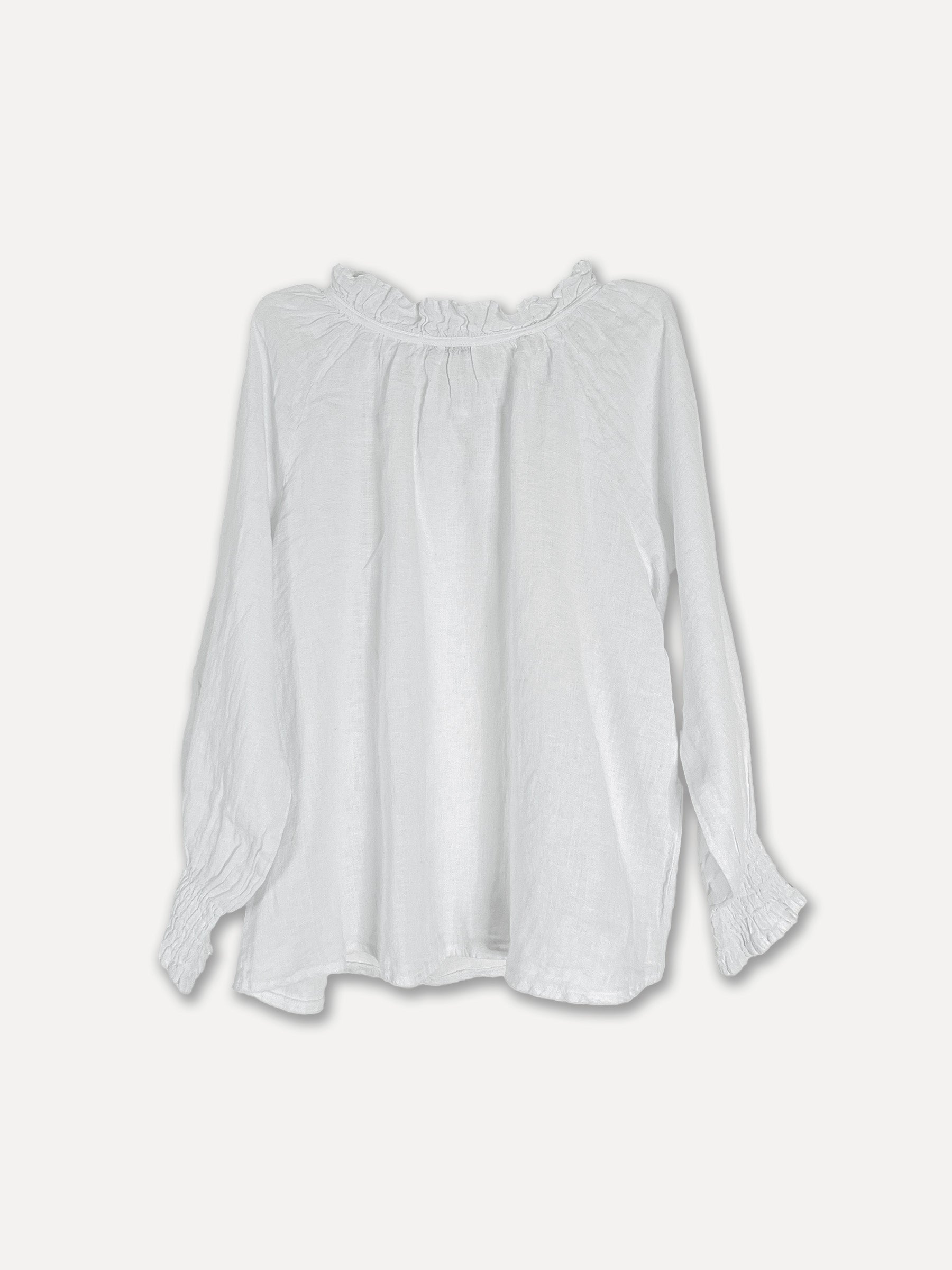 Blusa de lino Jacky, blanco