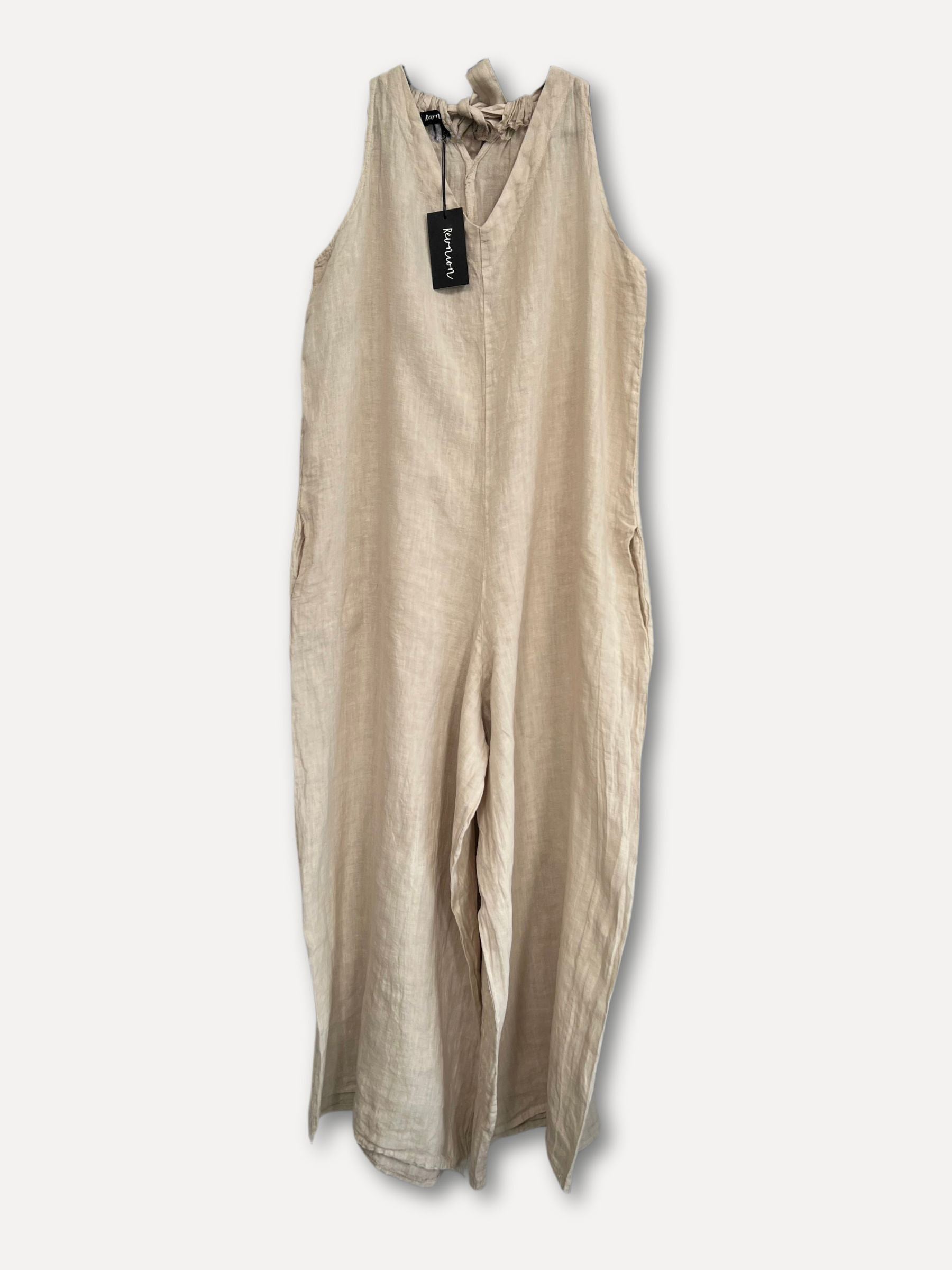 Lovis Linen Jumpsuit, Beige
