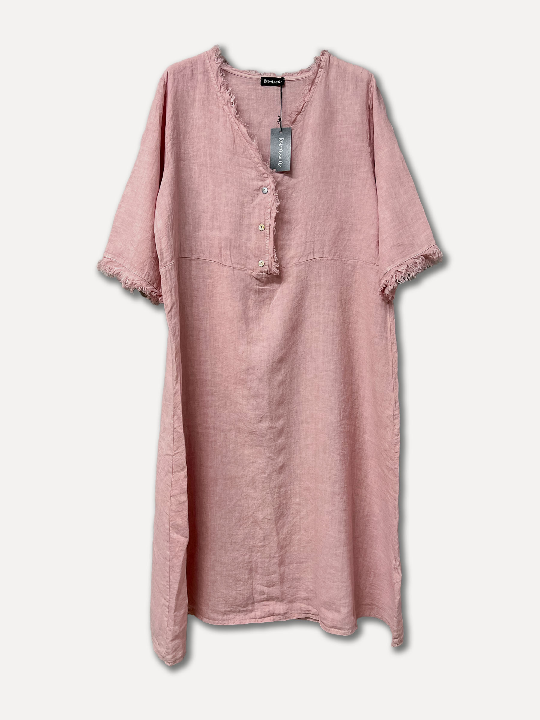 Macci Linen Dress, Pink Antico