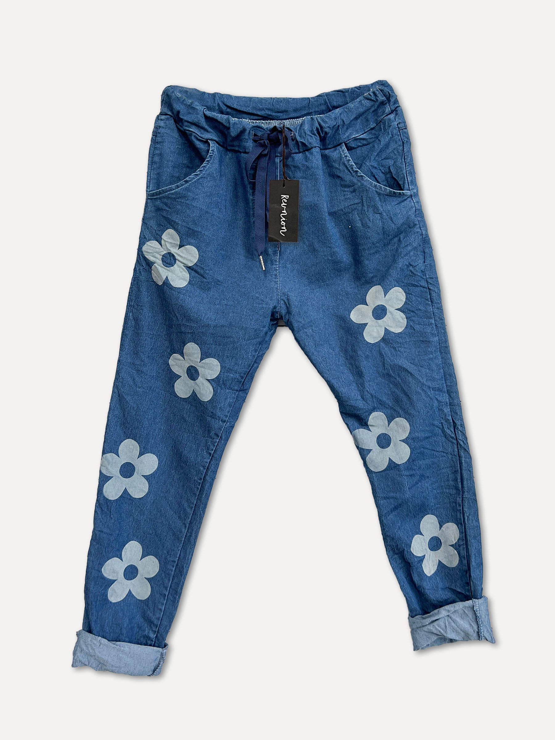 MADDY Flower Pants, Denim – Reunion Home