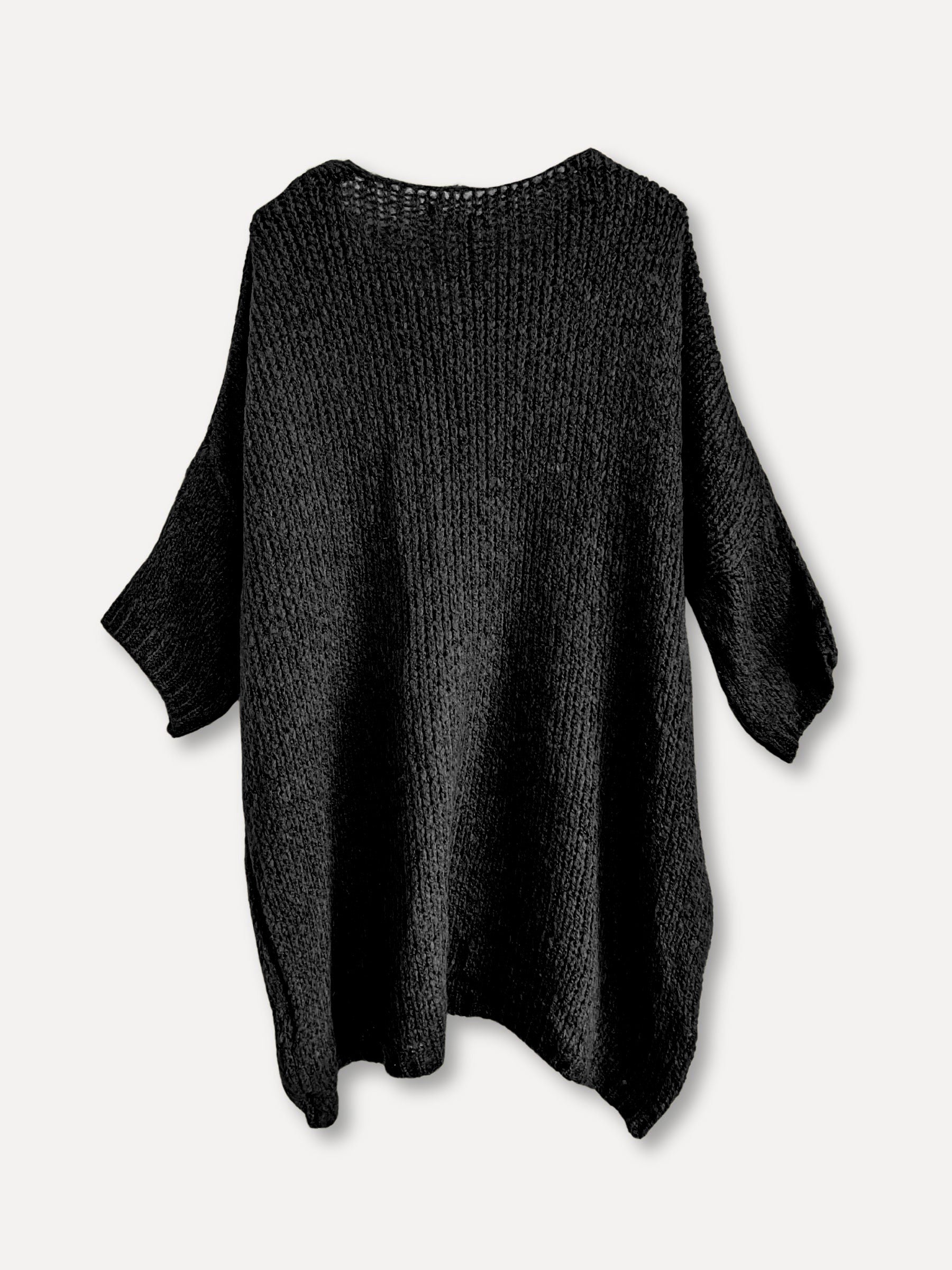 Oversize midnight sweater, black