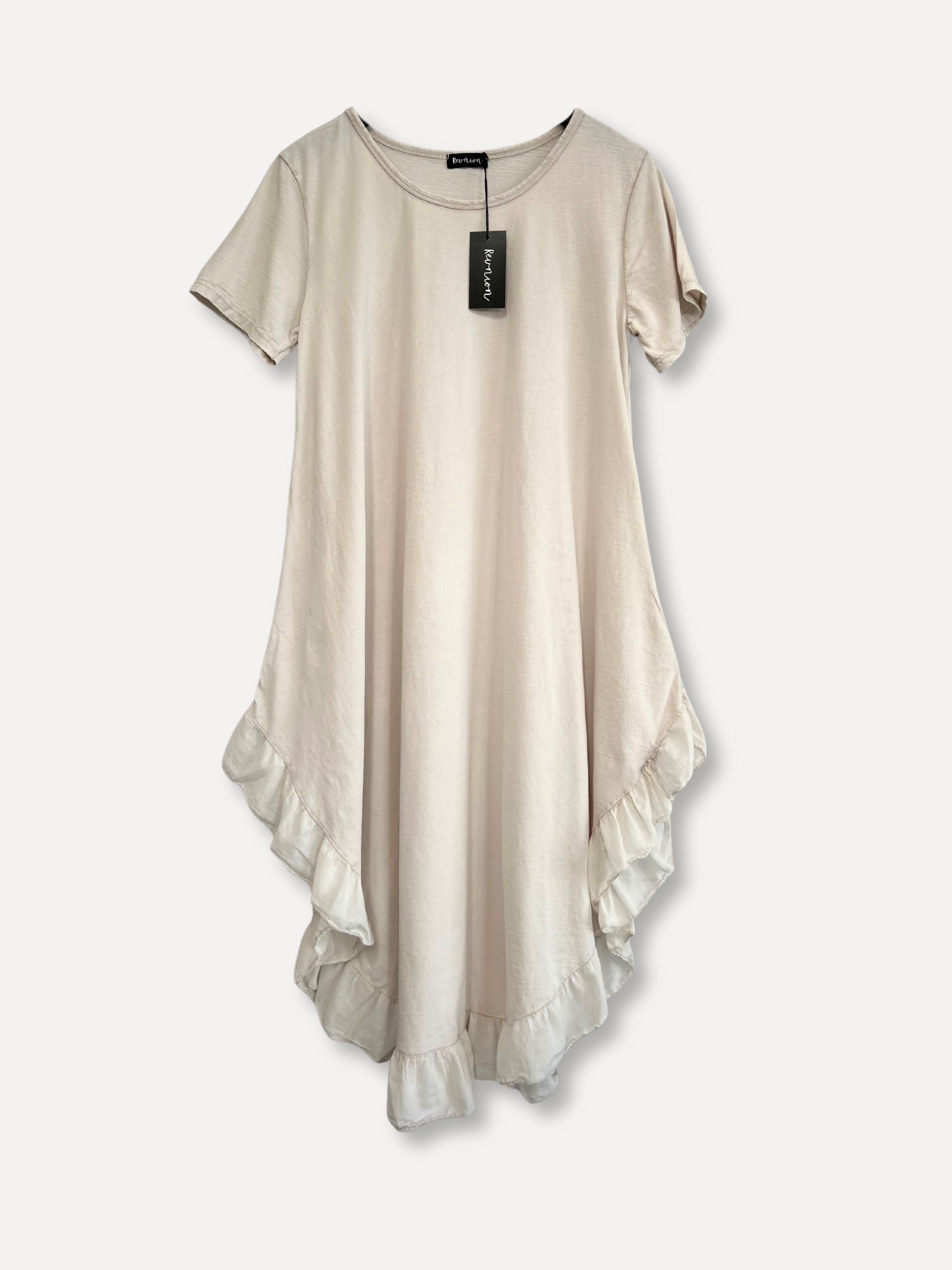 Midsummer Cotton Beach Dress, Beige
