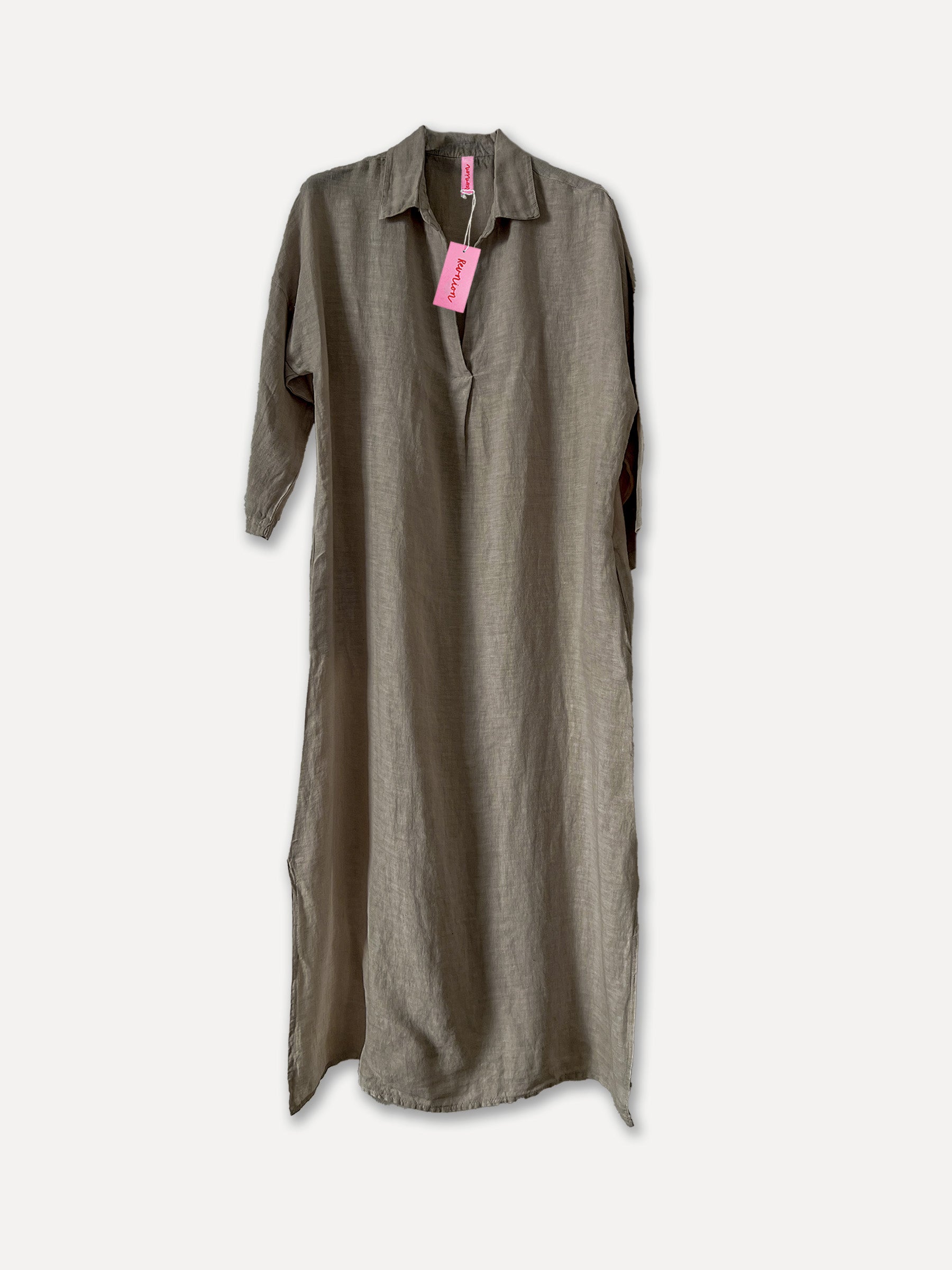 Vestido de lino Molly, Taupe