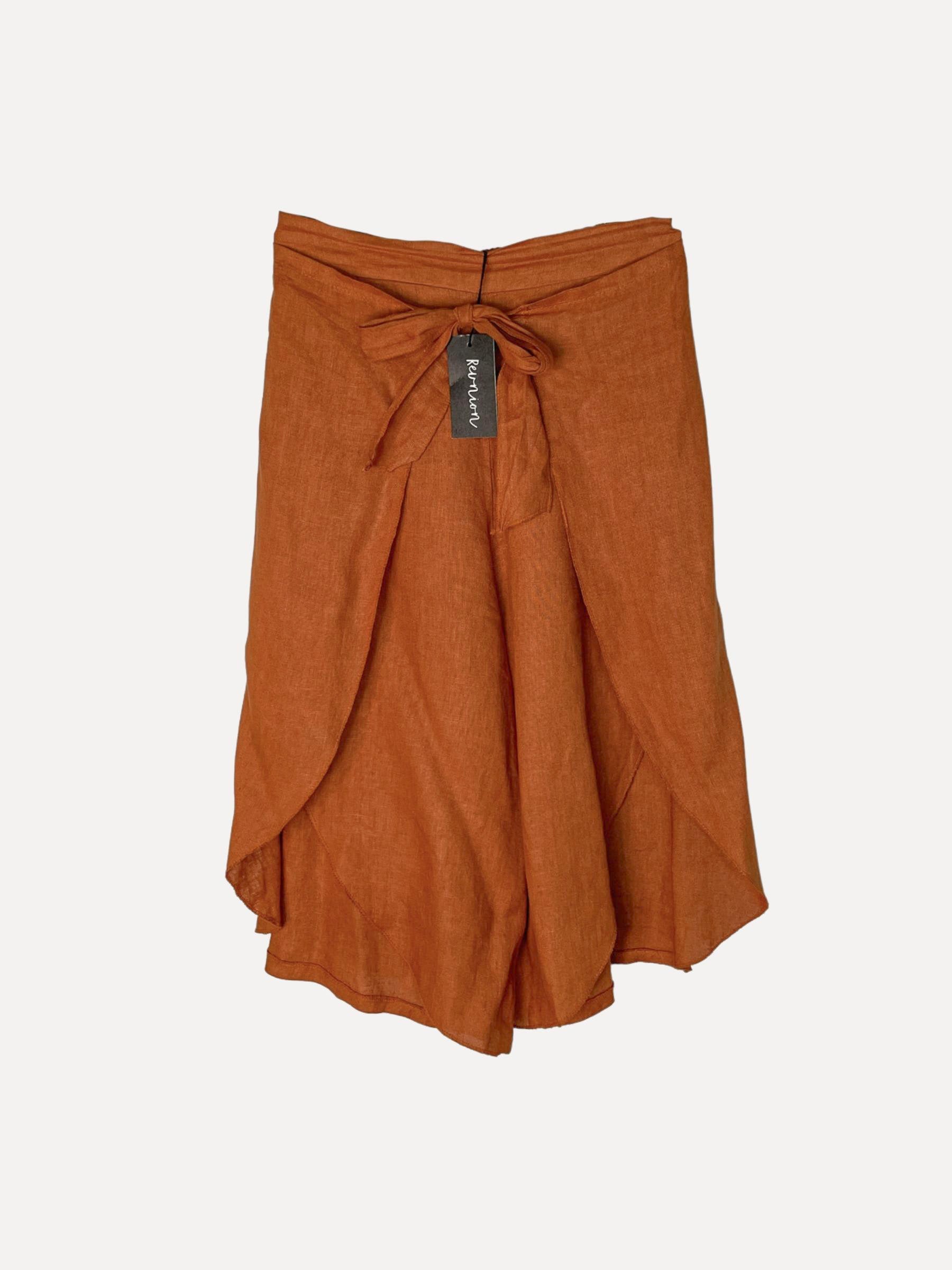 Orchid Linen Shorts, Sepia Brown