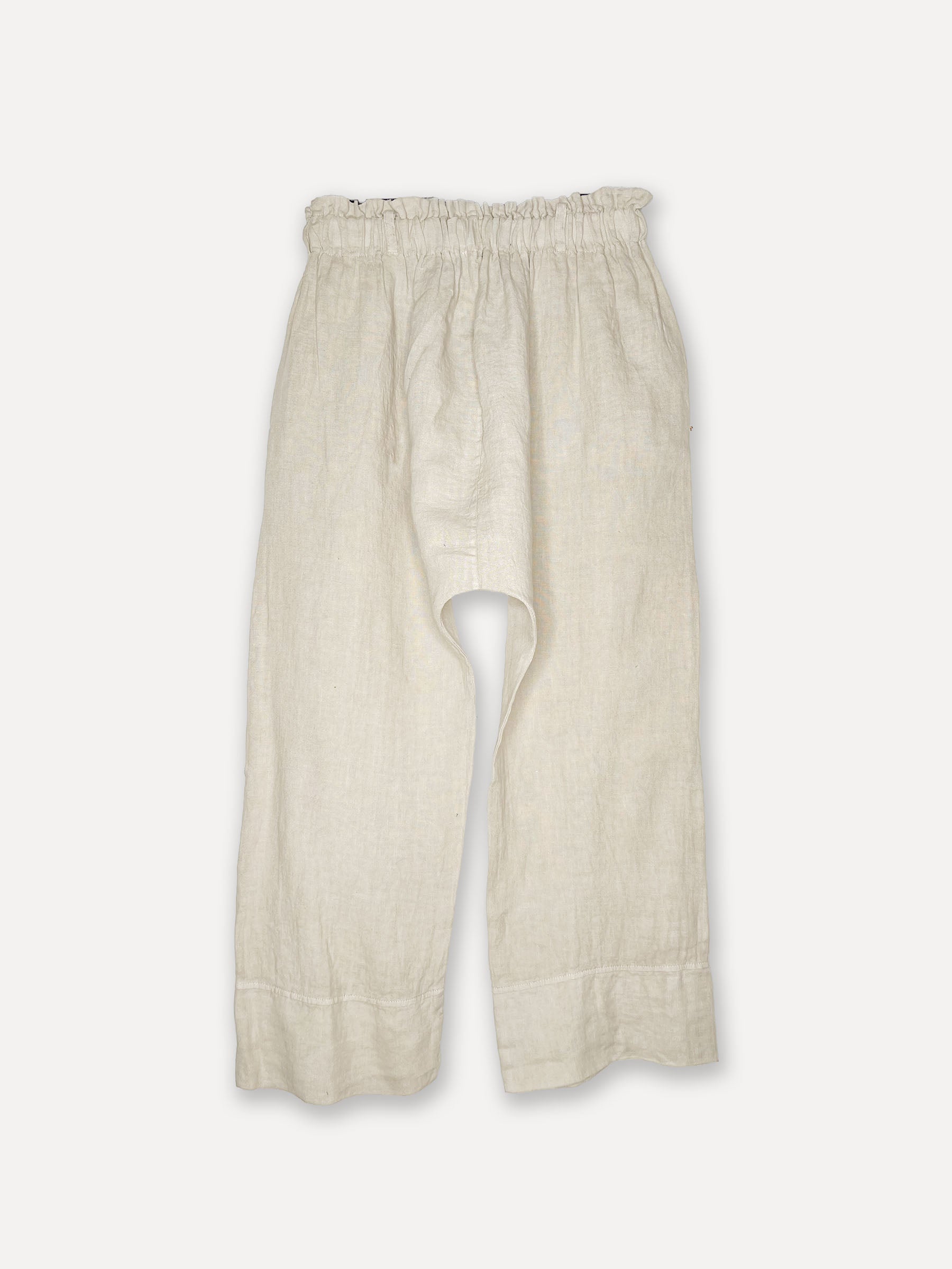 Pantalon en lin au lever du soleil, blanc