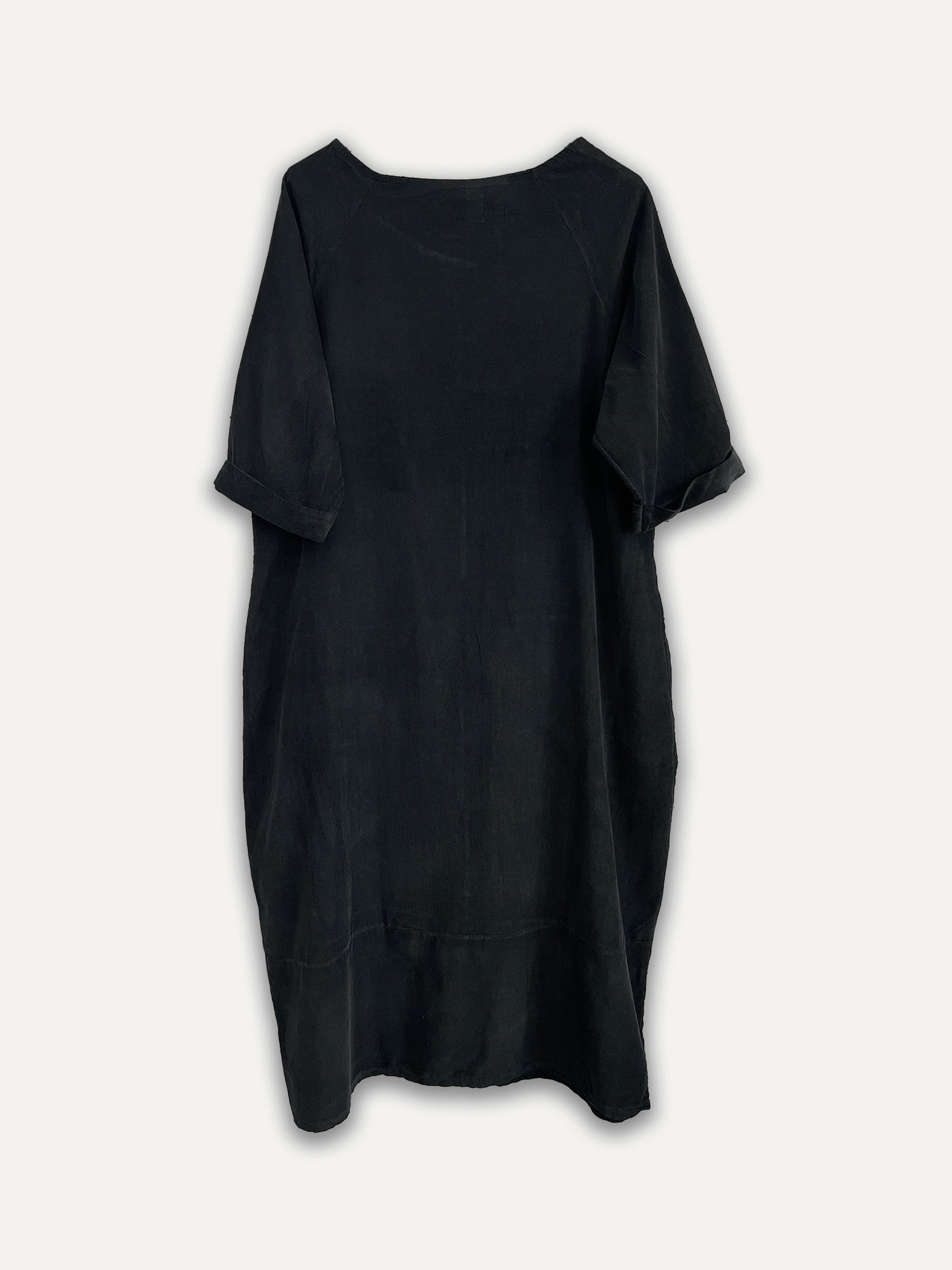 Perla Winter Cord -Kleid, schwarz