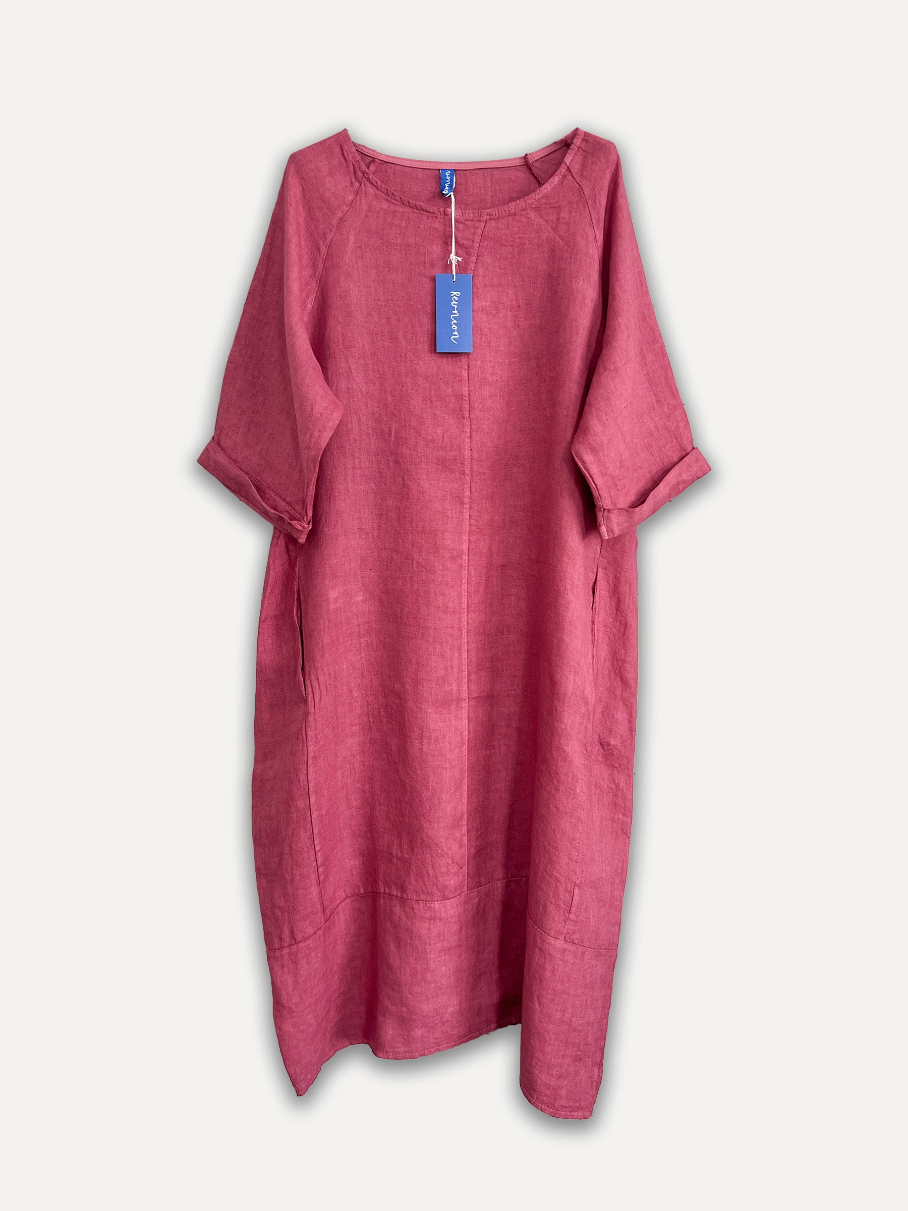 Perla Winter Linen Dress, Dark Taupe (Kopi)