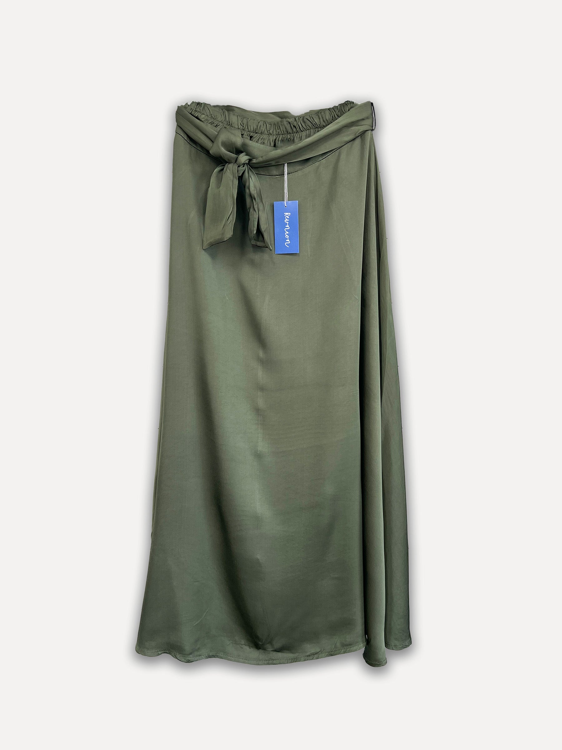 Sally Silk Skirt, Army