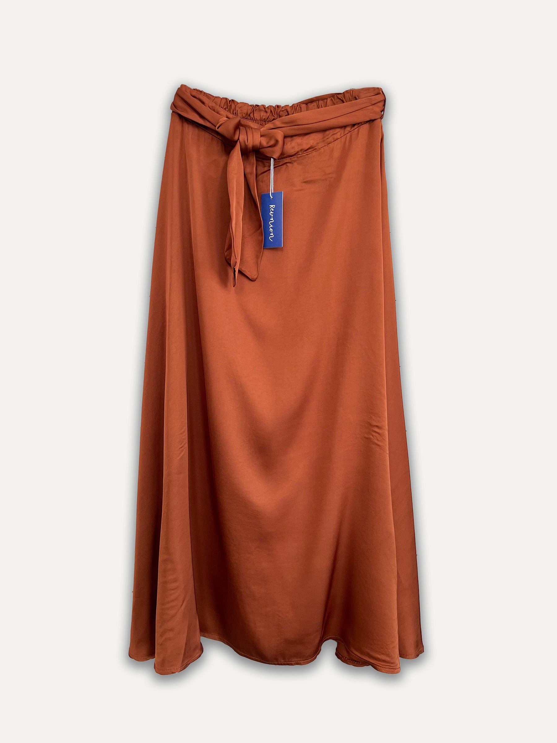 Sally Silk Skirt, Tobacco