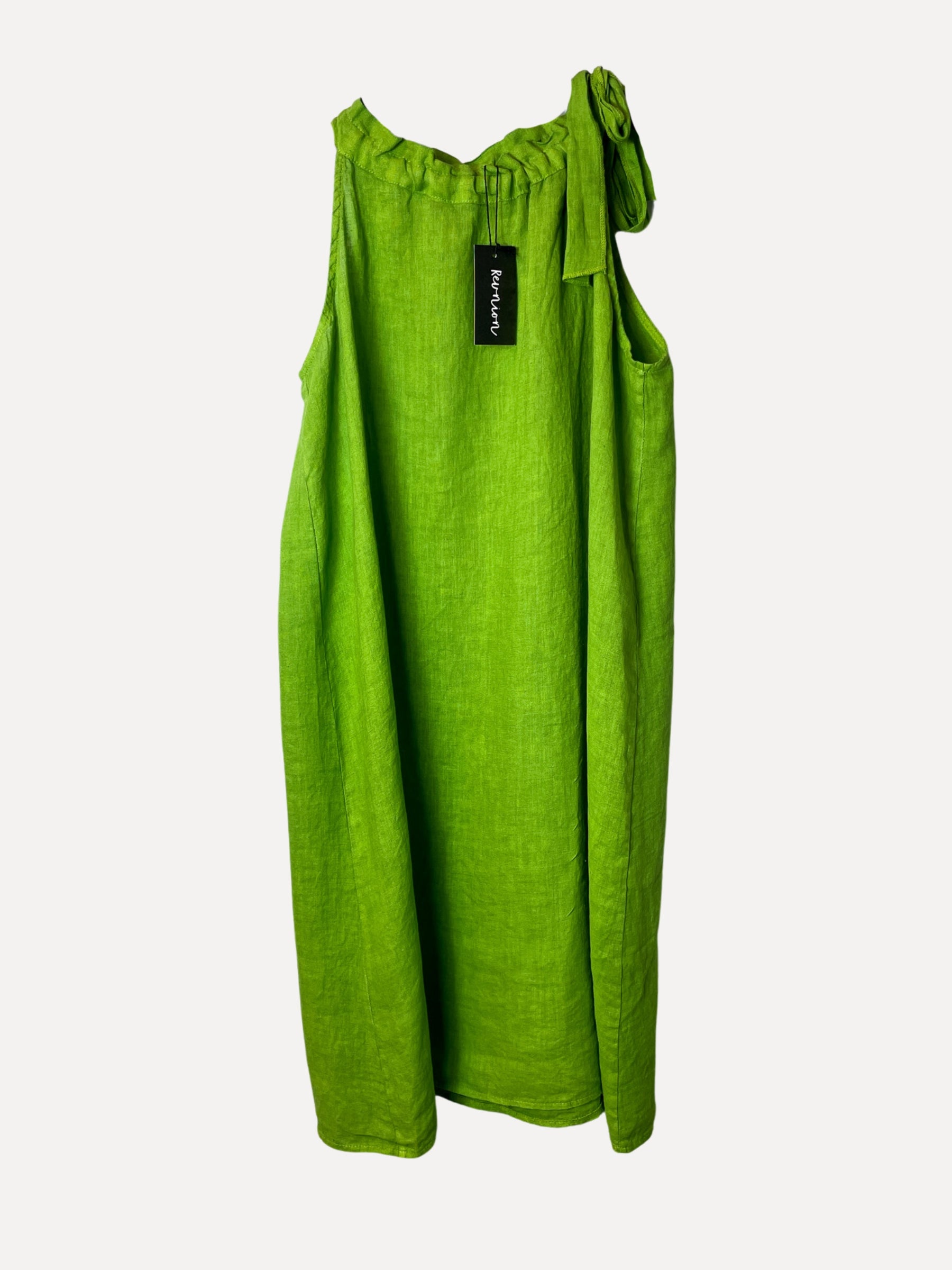 Macy Linen Dress, Spring Green