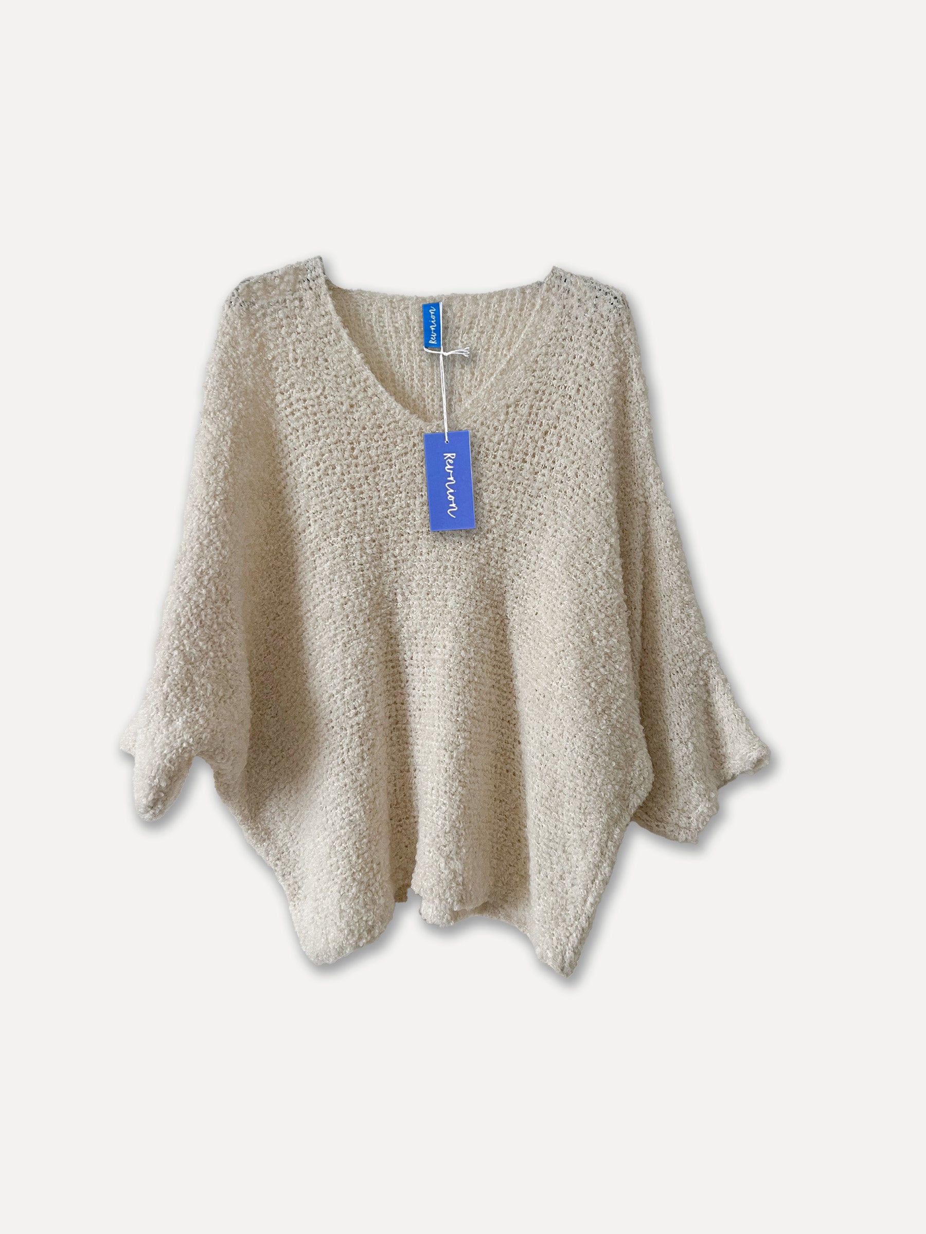 72630 - V-Neck Cosy Spring Jumper, Beige