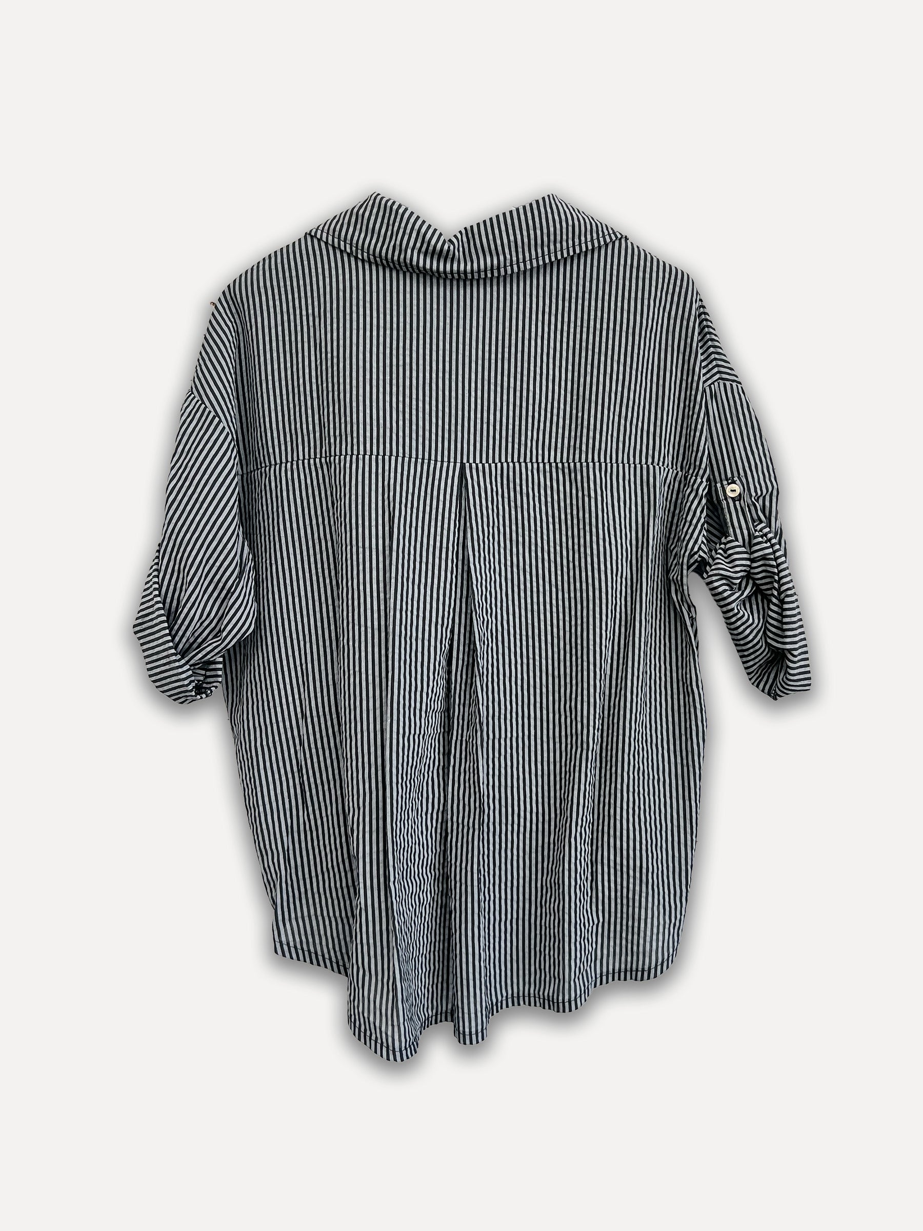 Stripe werkblouse, zwart