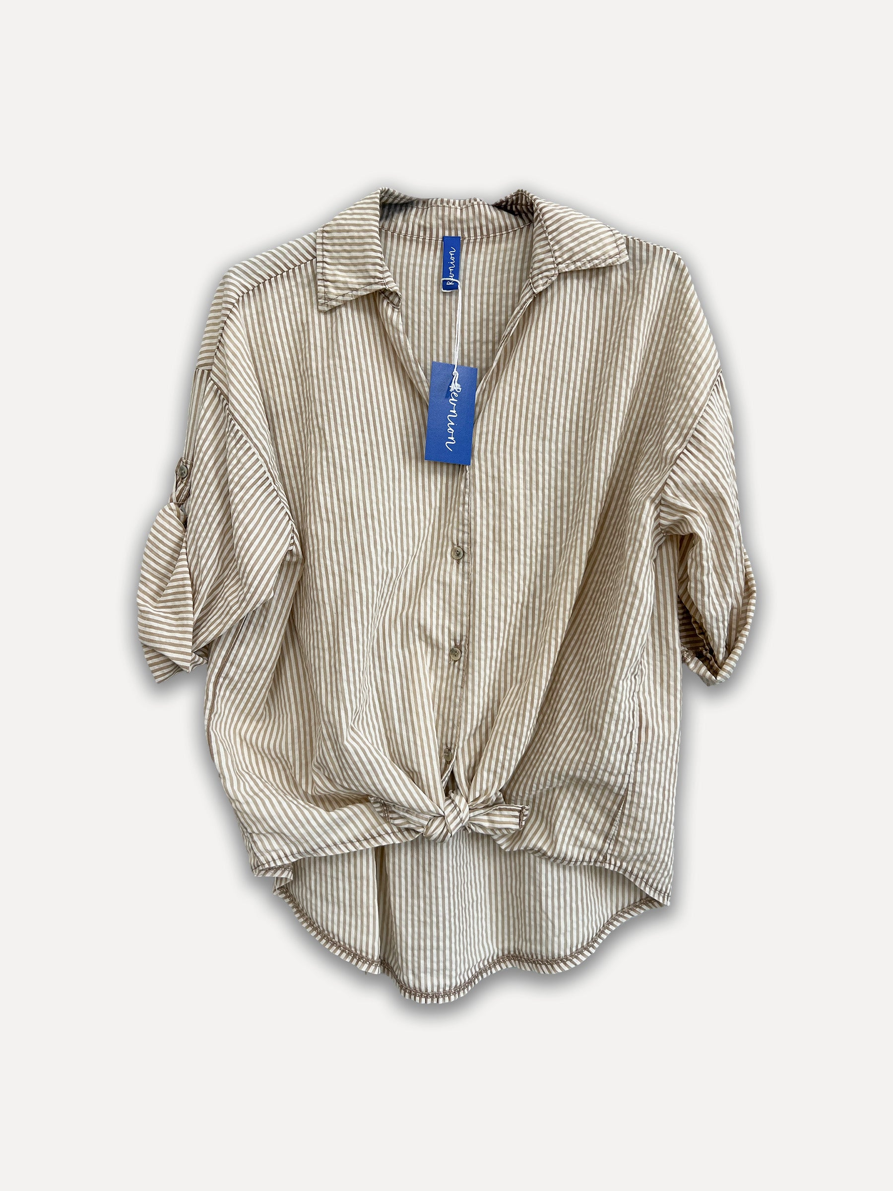 Stripe Work Blouse, gezouten karamel